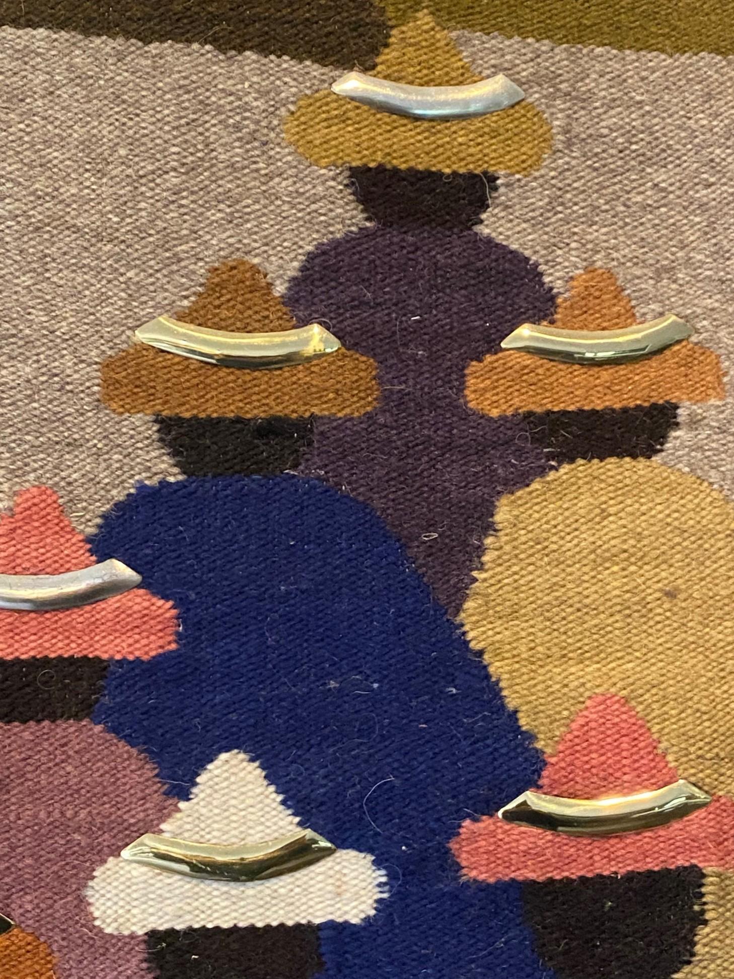 Tessuto a mano Olga Fisch, arazzo da parete di arte popolare ecuadoriana intrecciata di metà secolo.