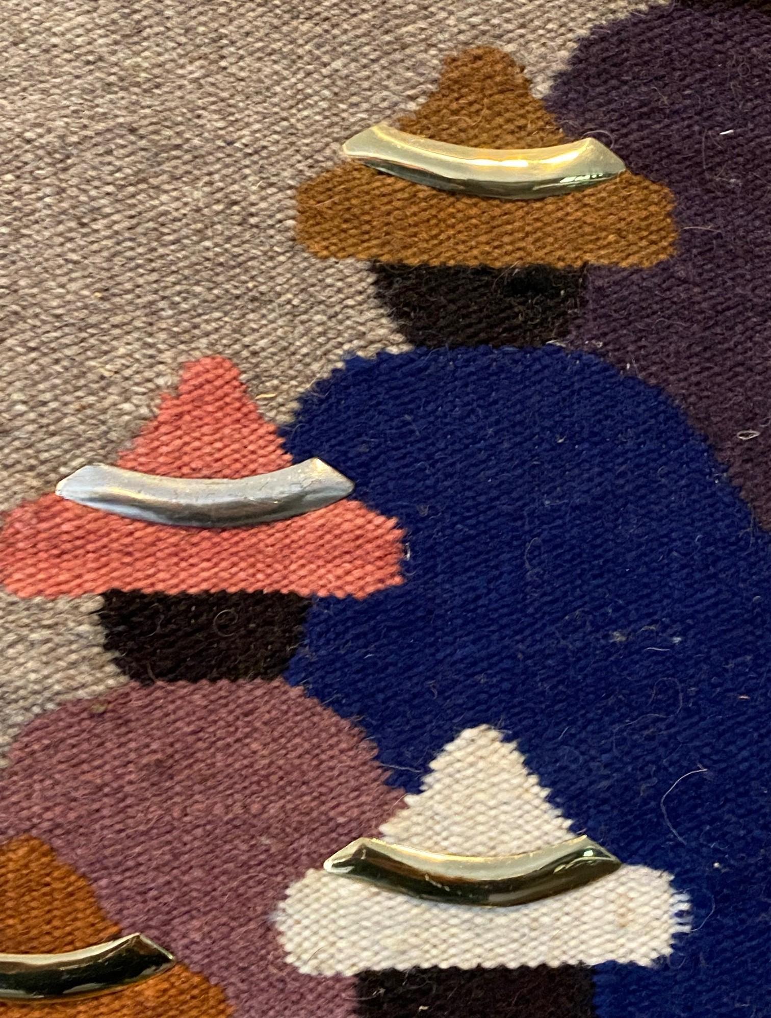Olga Fisch, arazzo da parete di arte popolare ecuadoriana intrecciata di metà secolo. In condizioni buone a Studio City, CA