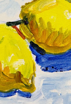 Frühstück in Griechenland, griechische Insel, Sommerstimmung, Obst, Zitronen, blau, gelb, Meer