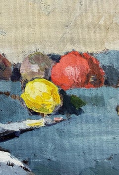 Still Life with Bananas and Pomegranate, Tropical, Bottle, Impressionism, Exotic