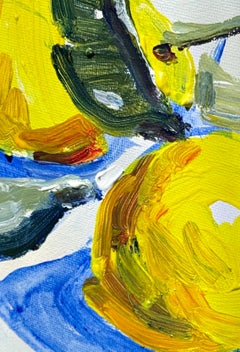 Estate in Grecia, Limoni greci, Mediterraneo, Ombre blu, Natura morta, Giallo