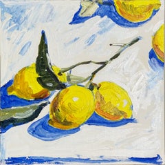 Estate in Grecia, Limoni greci, Mediterraneo, Ombre blu, Natura morta, Giallo