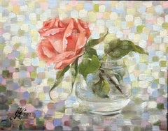 "Rosa" (2024) de Olga Karpeisky, Pintura al óleo original sobre lino