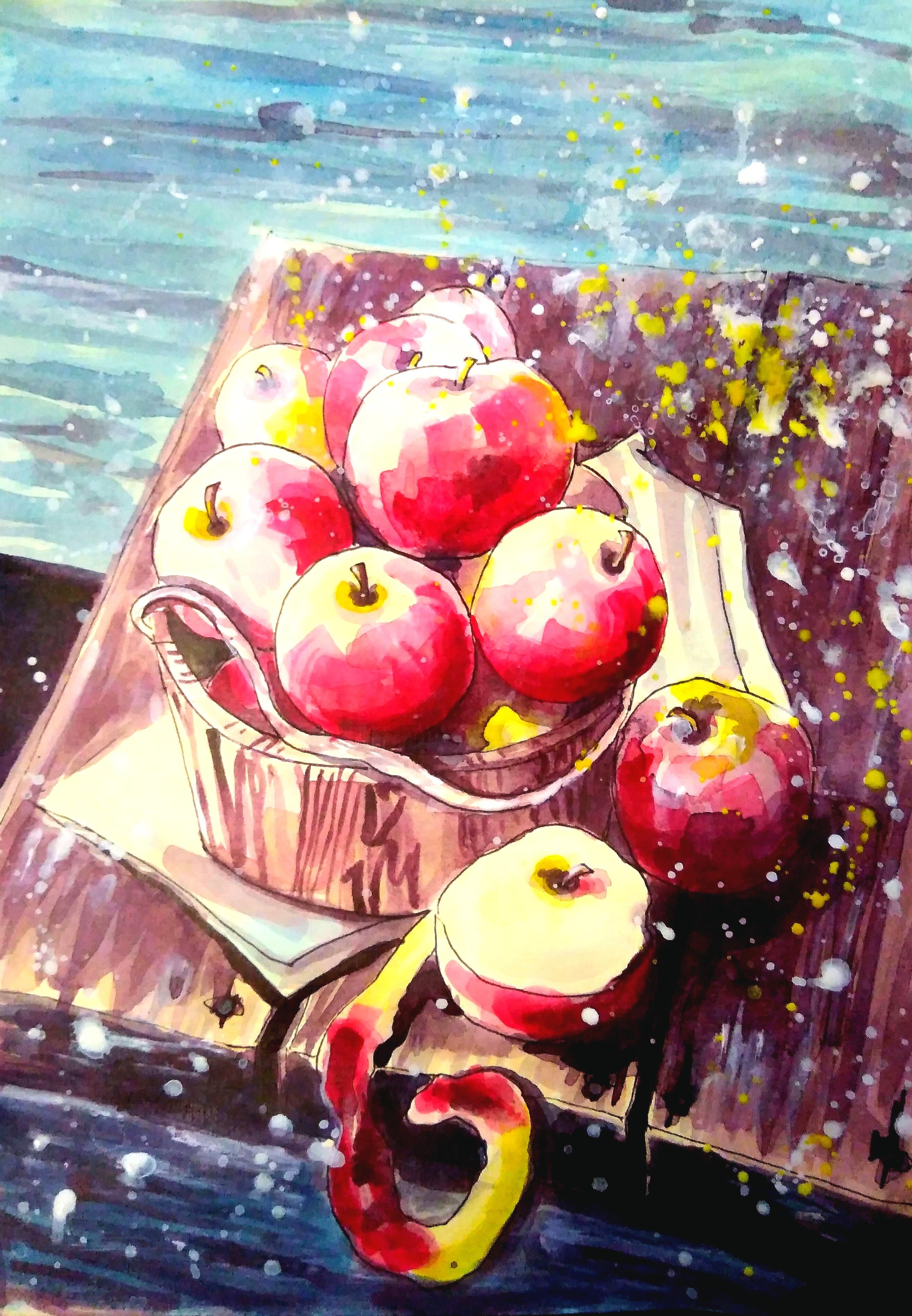 Apple spirit - Painting by  Olga Kasatkina