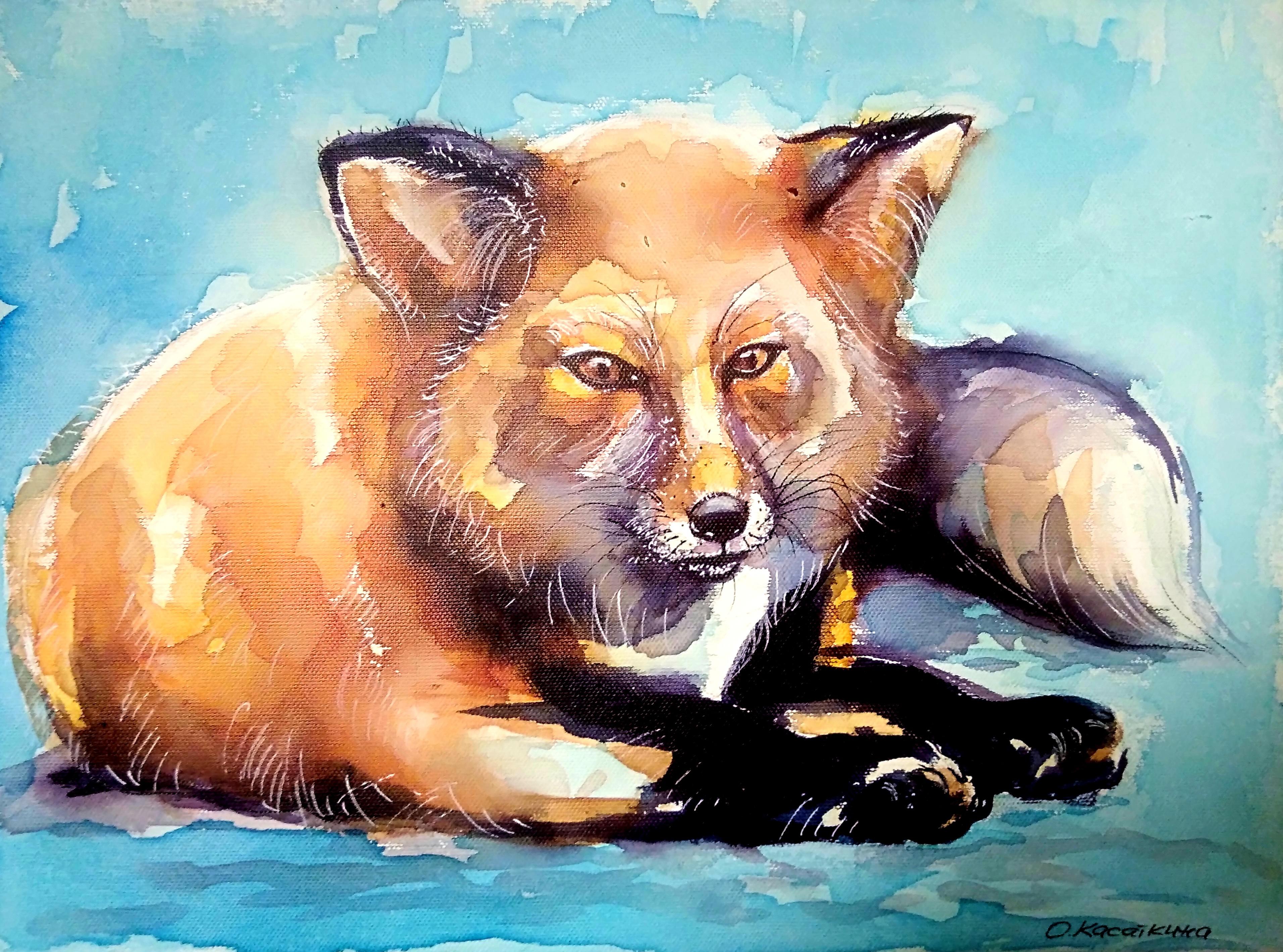 Guardian spirit. Fox. - Painting by  Olga Kasatkina