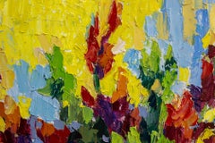 Fiori colorati - Natura morta Verde Marrone Blu Giallo Bianco Rosa