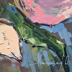 Encaje de primavera - Naturaleza muerta Pintura al óleo Rojo Verde Marrón Azul Blanco Rosa Morado