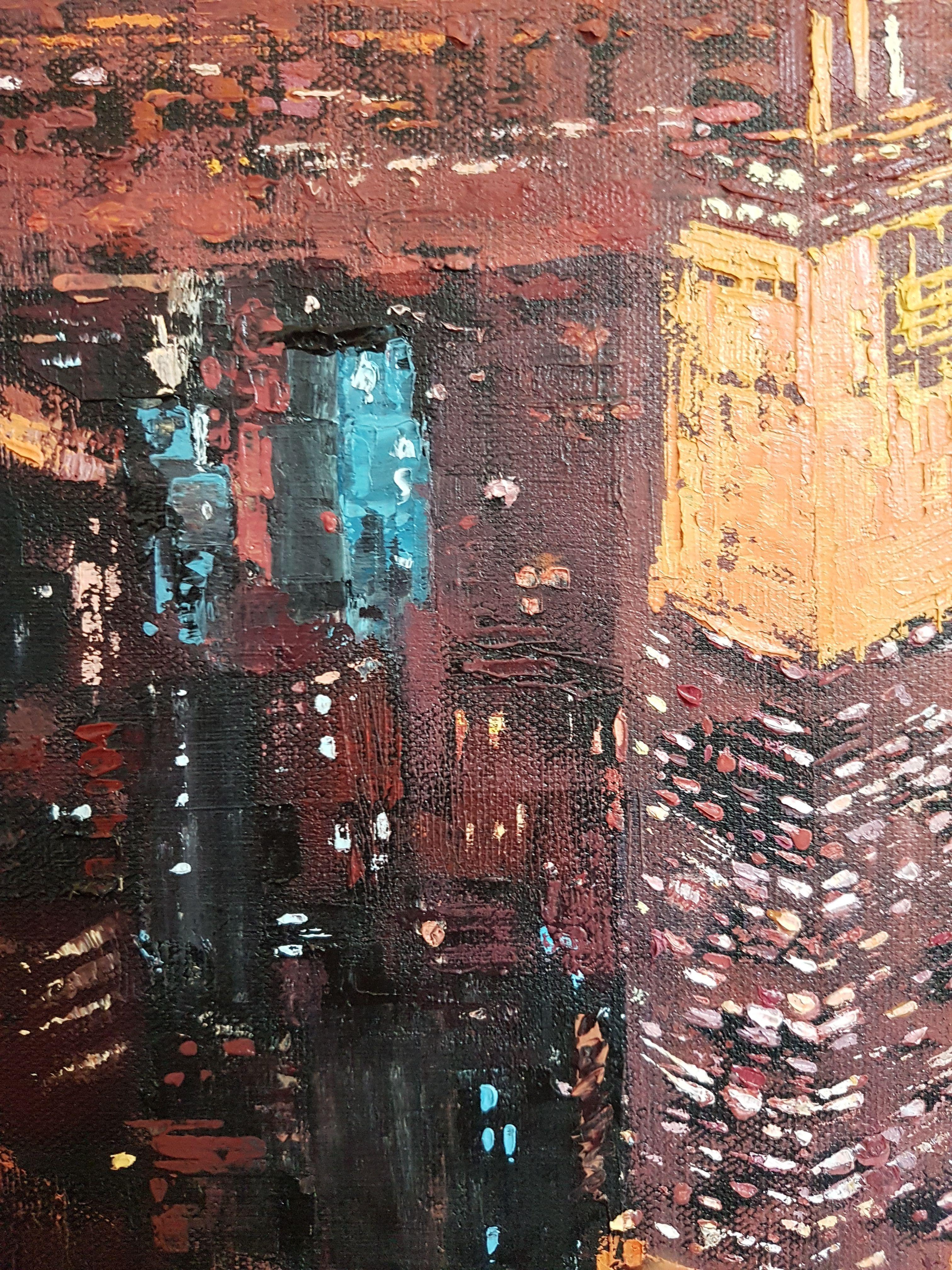 Cuore della città, Pittura, Olio su tela - Painting Espressionismo astratto di Olga Mihailicenko