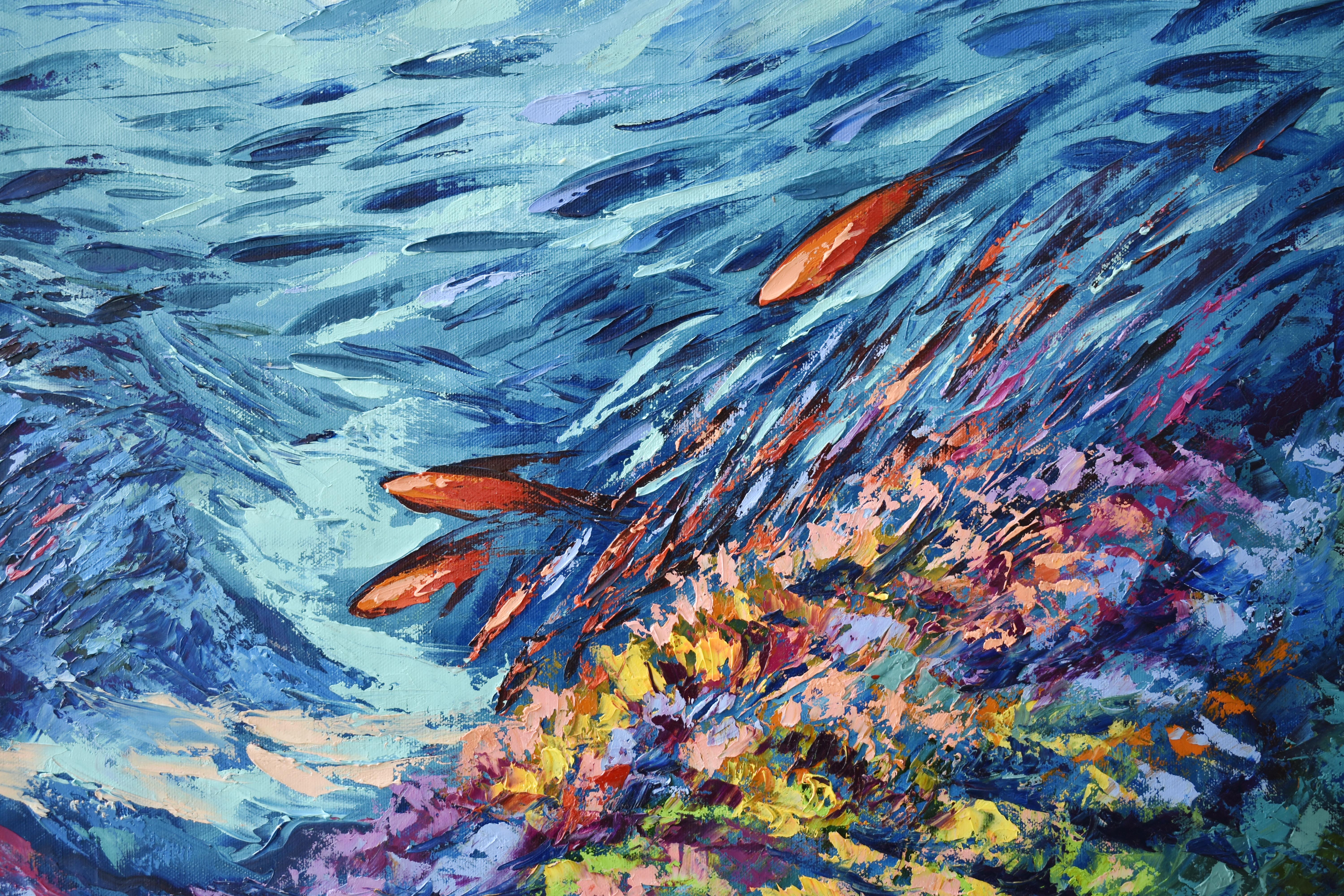 Abstract Coral Reef Original Art - Painting by Olga Nikitina