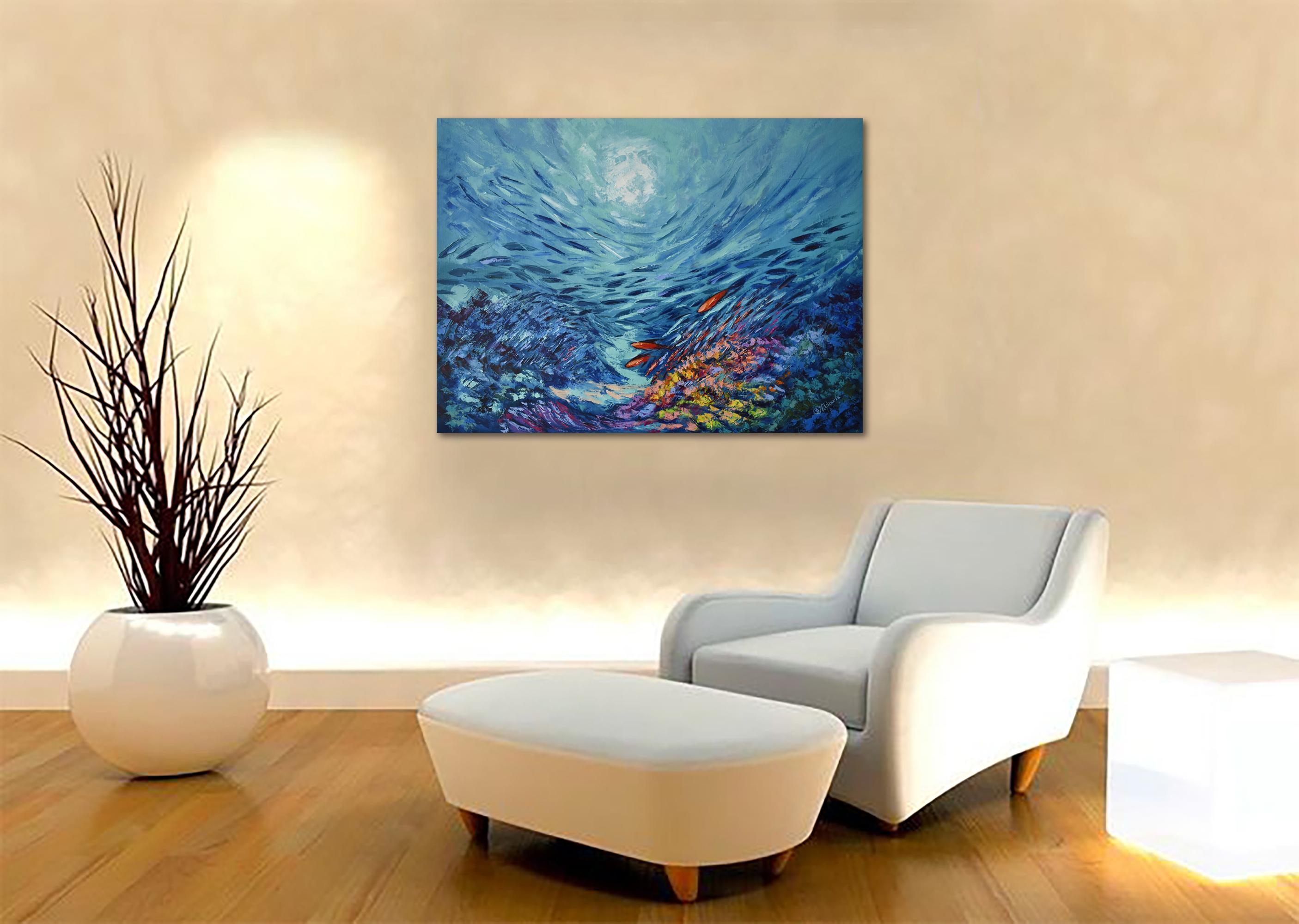 coral reef acrylic painting