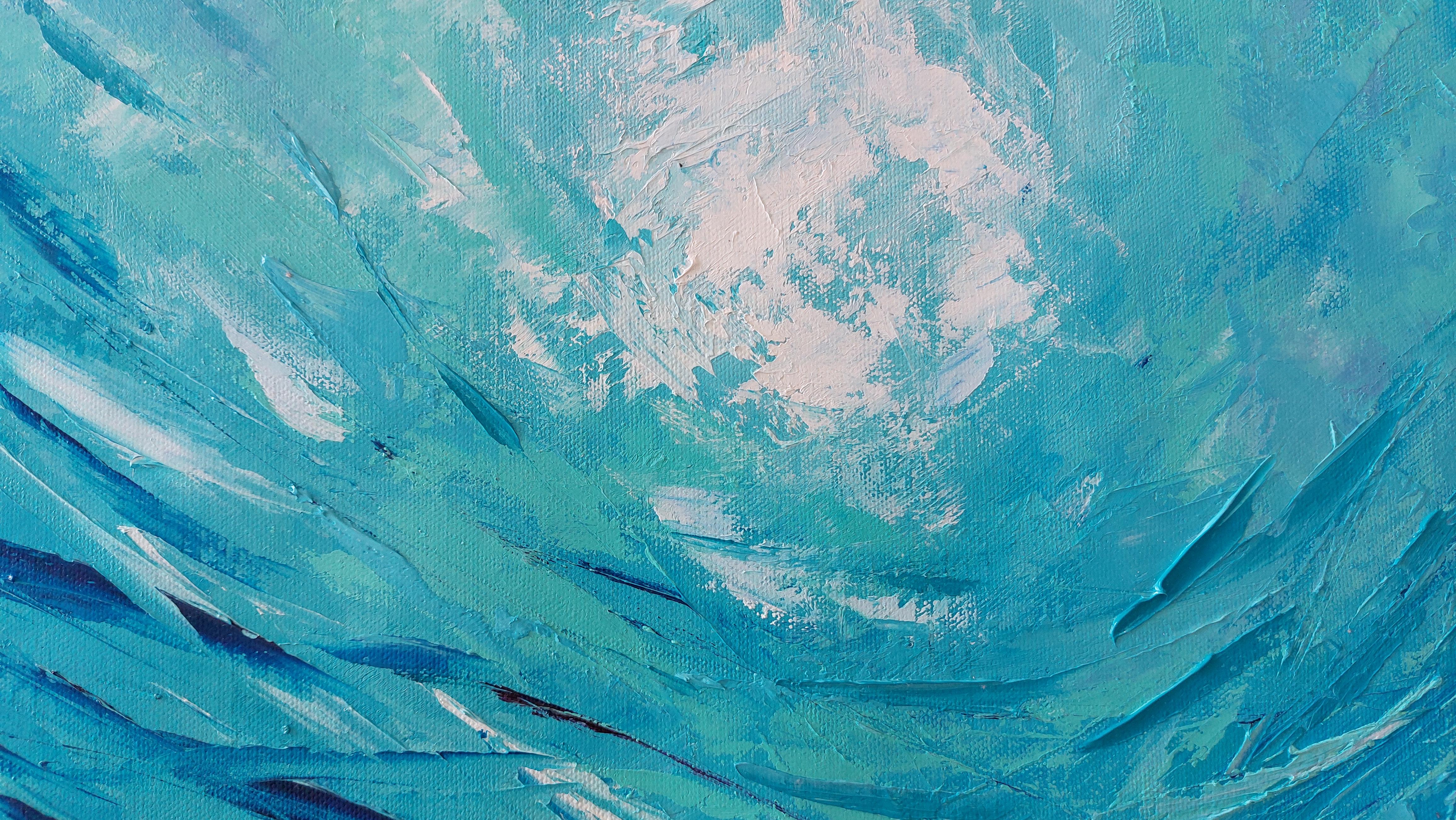 Abstract Coral Reef Original Art - Abstract Expressionist Painting by Olga Nikitina