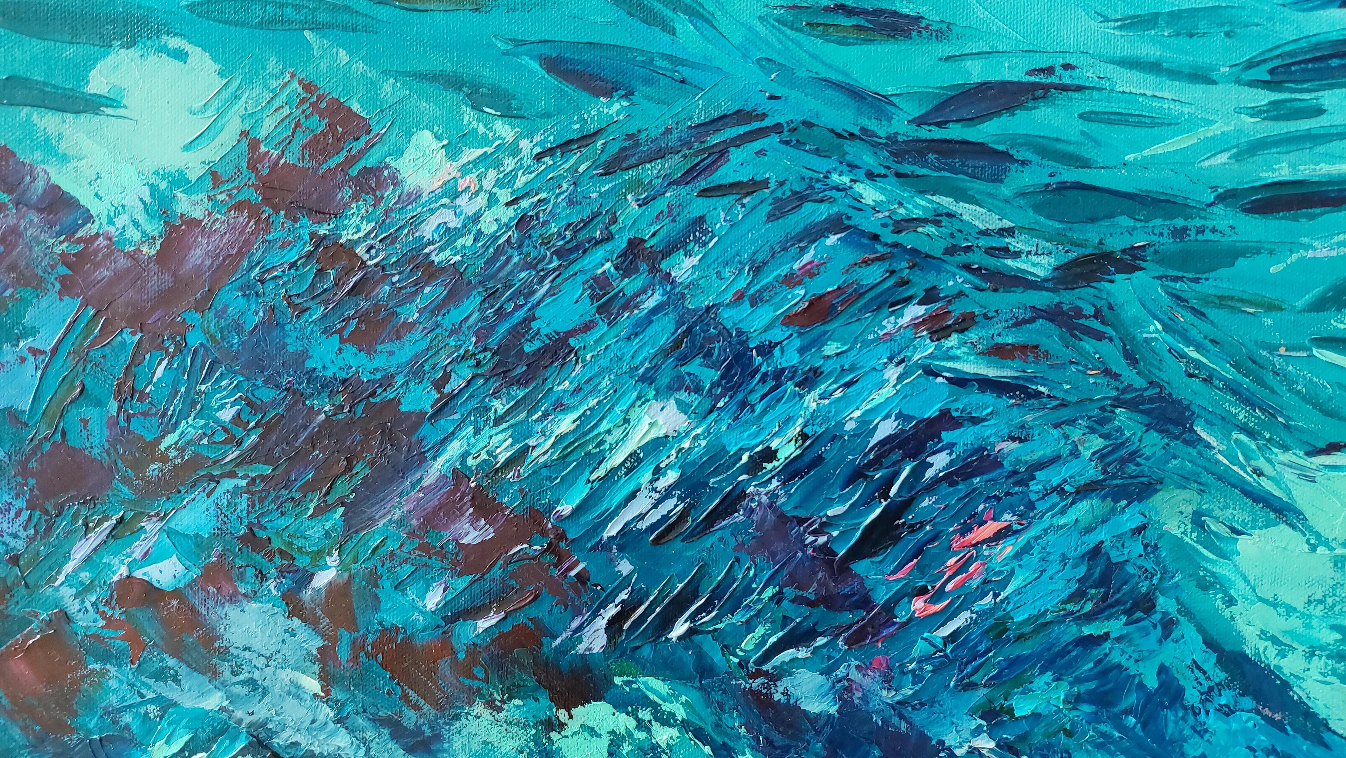 Original Coral Reef underwater painting by Olga Nikitina.
* Title: Abstract Coral Reef
* Size: 80x60 cm 32x23