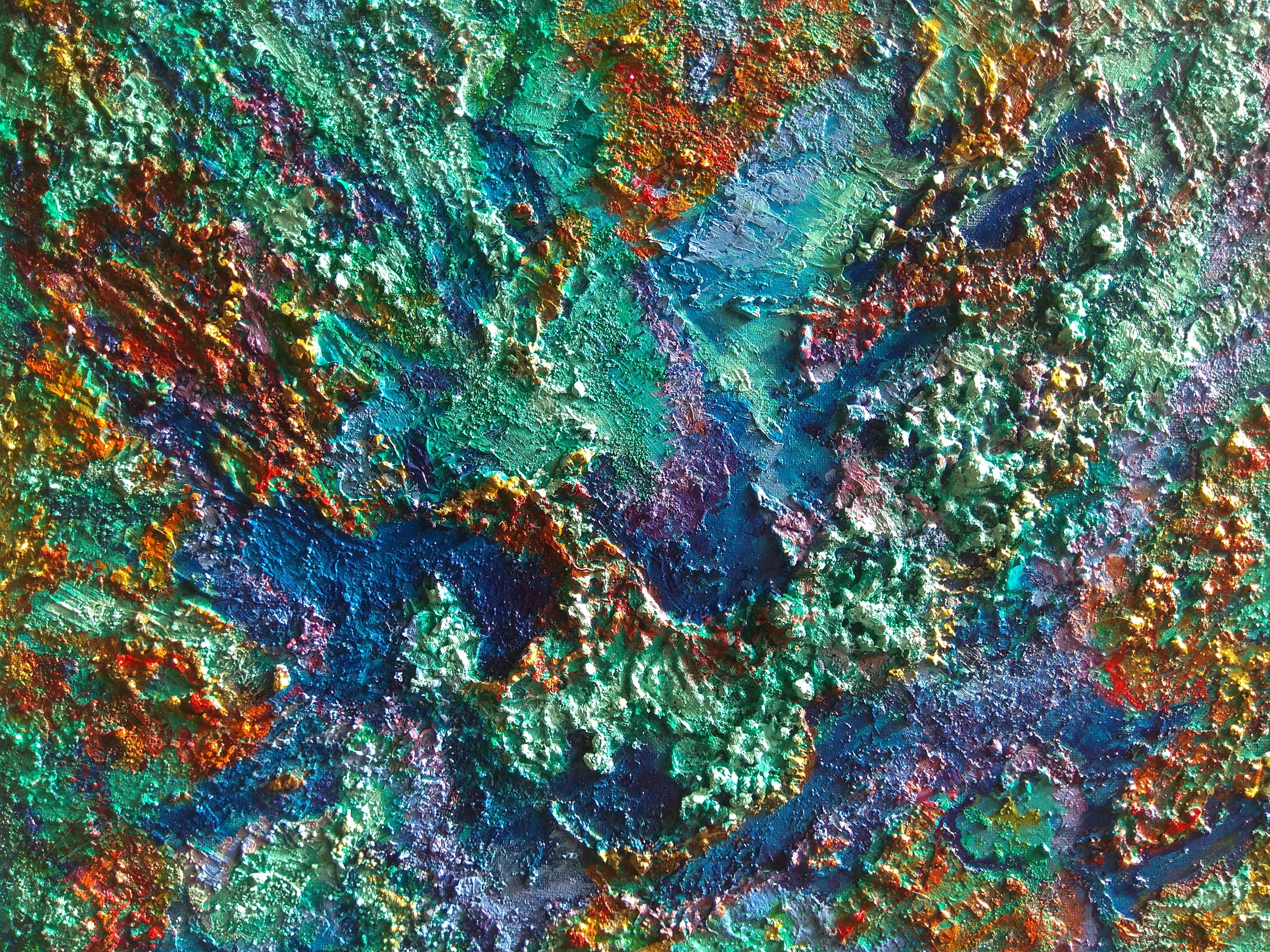 Abstract Coral Reef Textured Painting  For Sale 6