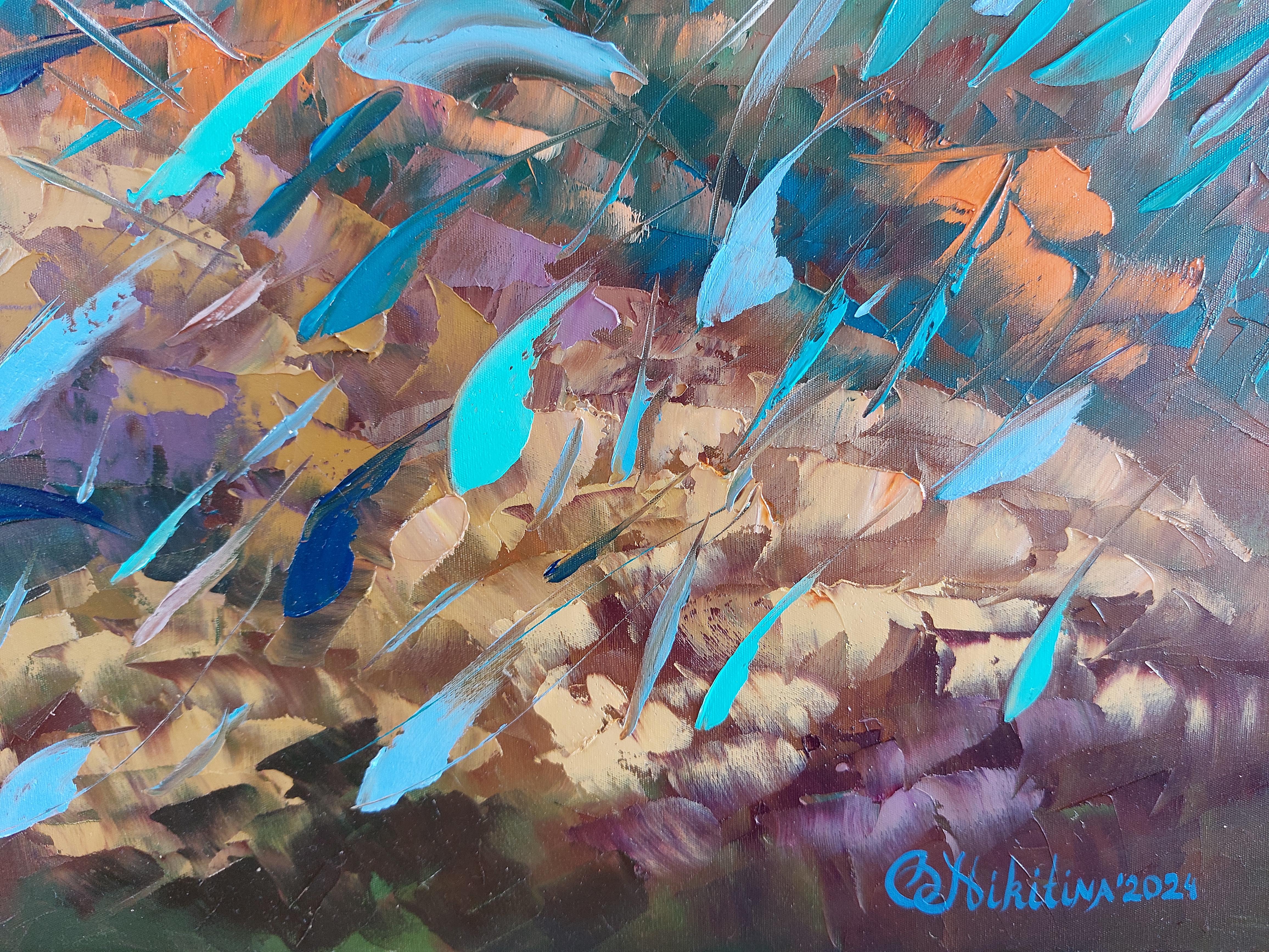  Pesce Pittura Barriera Corallina Impasto Pittura Tavolozza Coltello Arte di Olga Nikitina
Titolo: Sinfonia di pesce
Dimensioni: 80x60x2 cm
Materiali: olio, tela tesa, spatola
Spedizione: imballaggio standard della galleria, spedizione espressa con