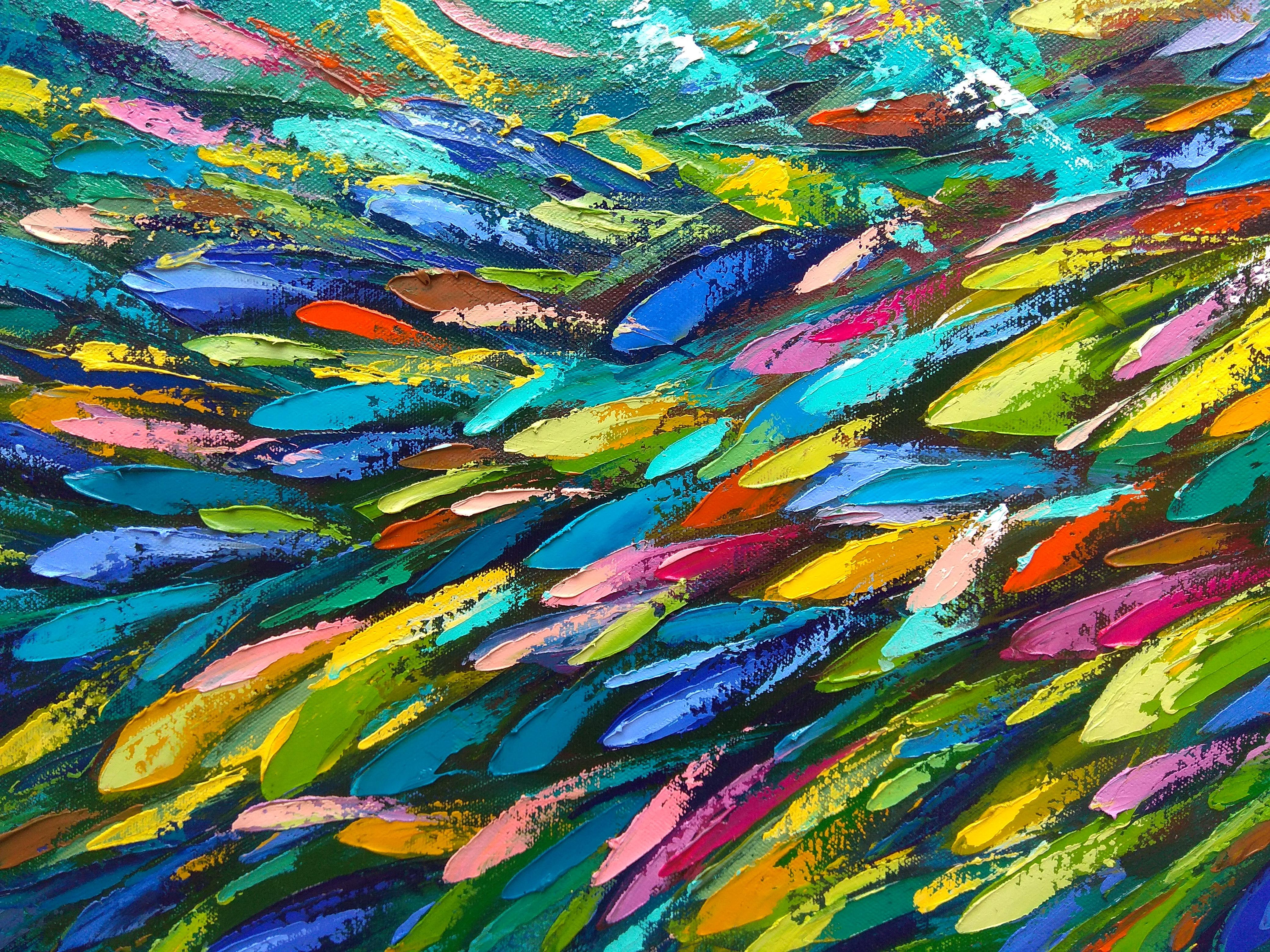 Abstract Fish Painting Seascape Ocean Art 4