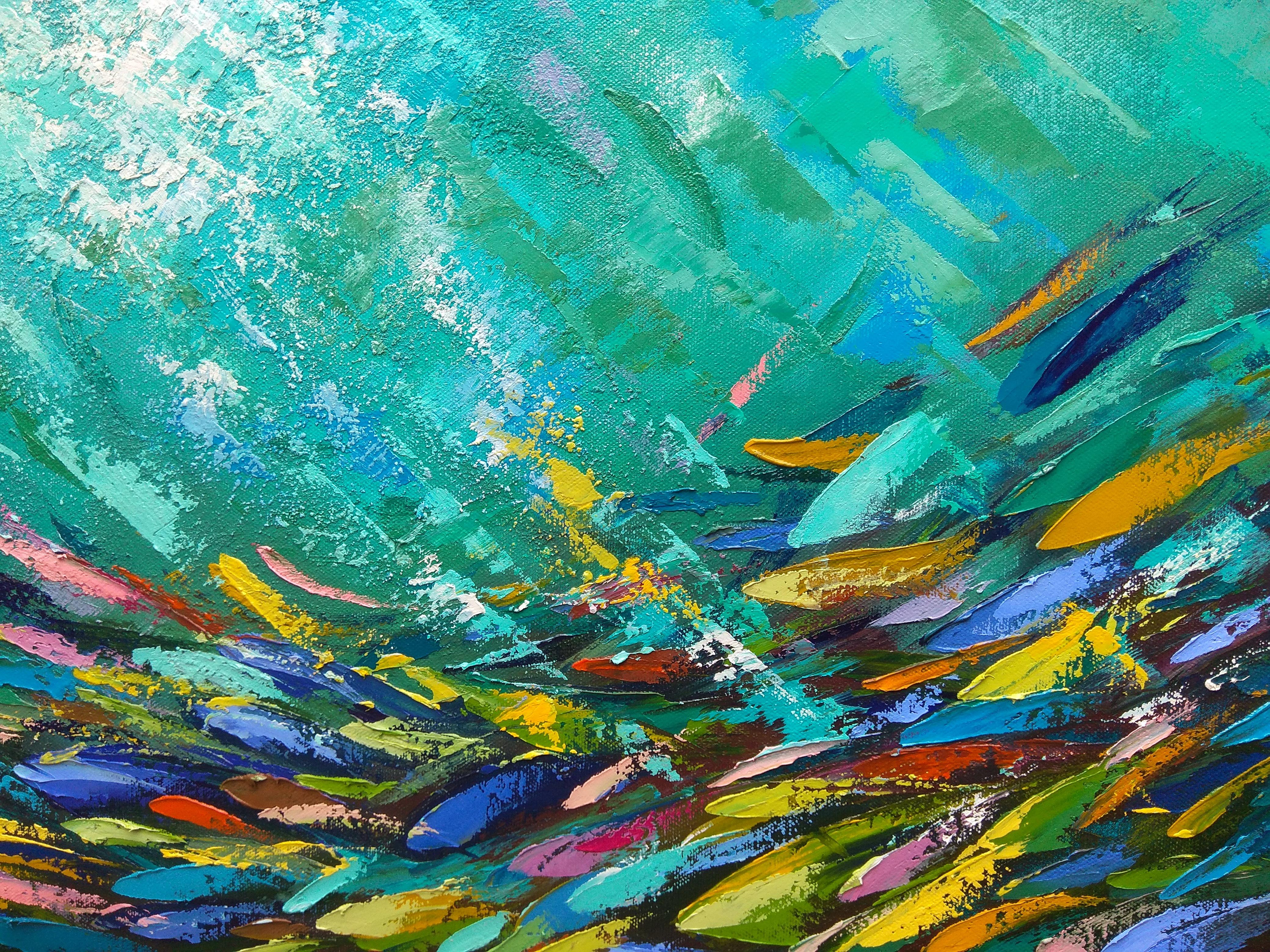 Abstract Fish Painting Seascape Ocean Art 7