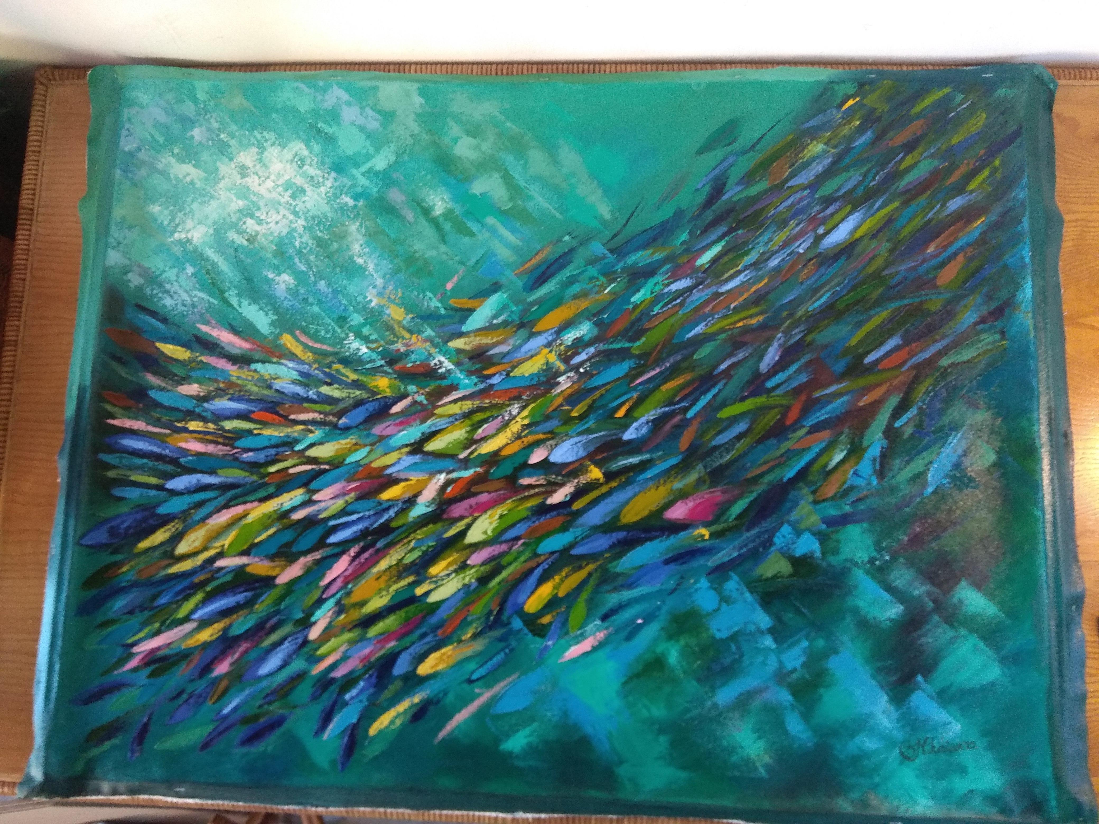 Abstract Fish Painting Seascape Ocean Art 10