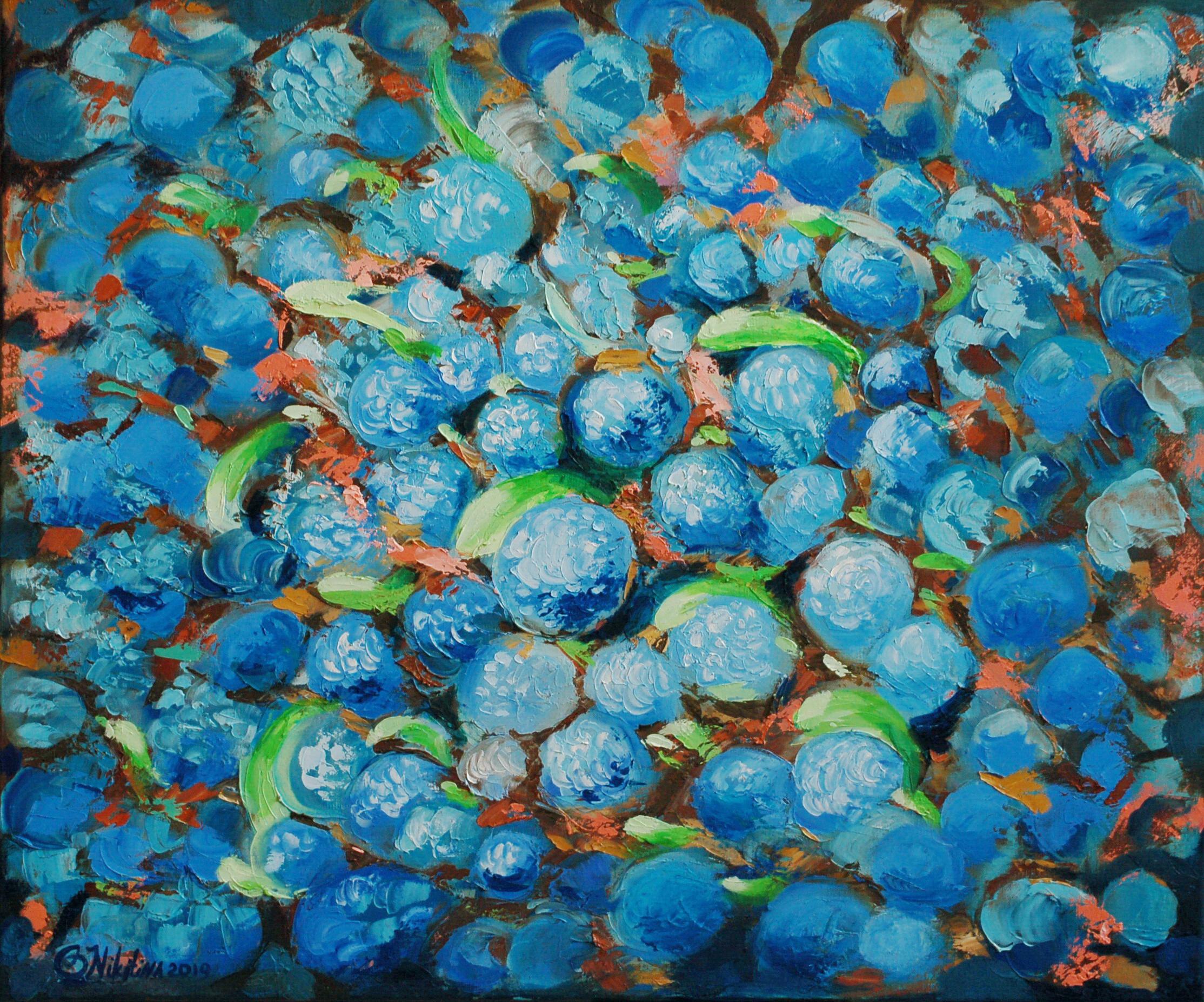 Olga Nikitina Animal Painting – Abstraktes Fischgemälde unter Wasser Original Kunst Fisch-Kunstwerk Meeresleben-Gemälde