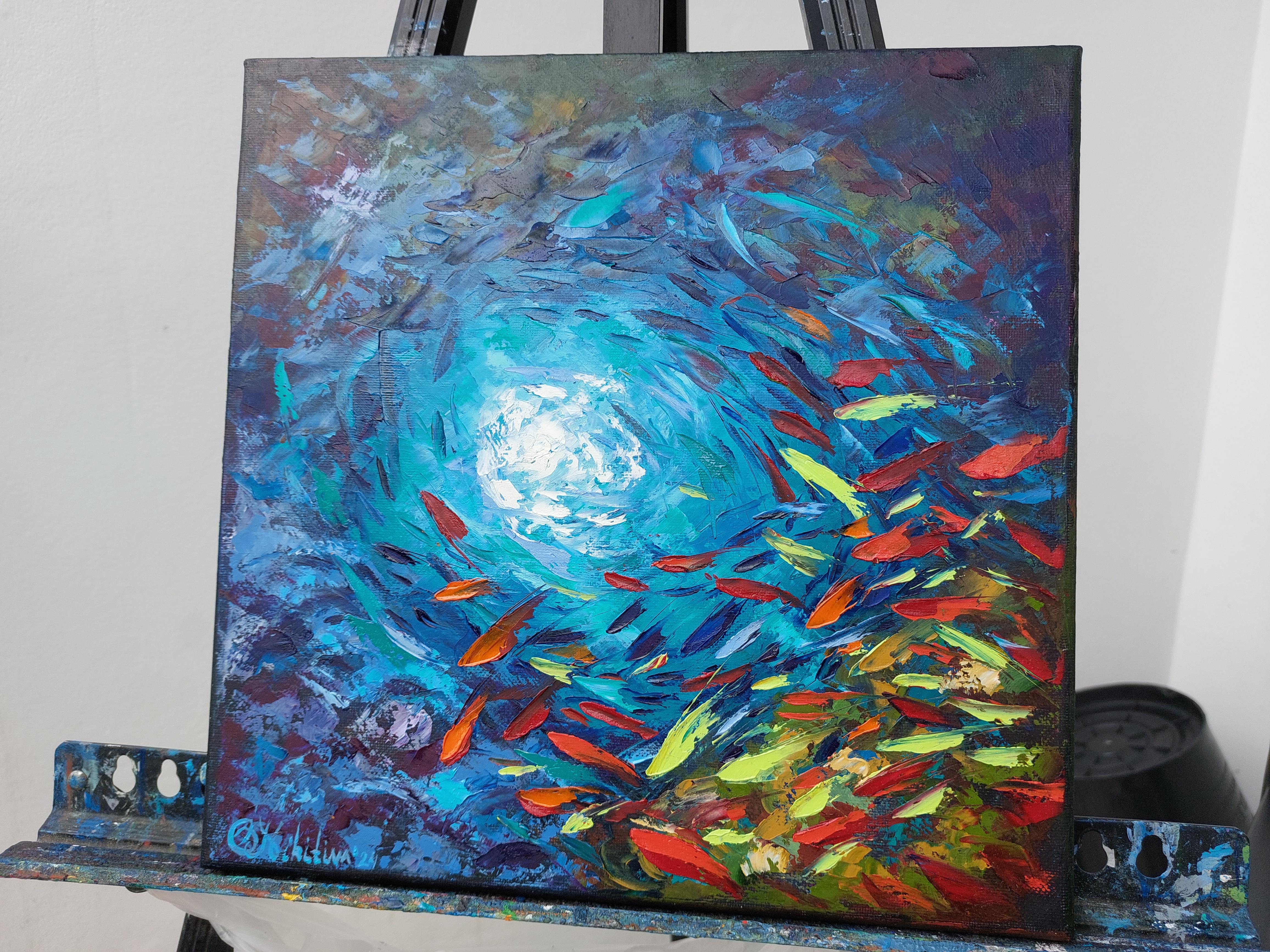 El cuadro Escuela de peces sería una gran adición a tu colección de óleos.
Obra de arte arrecife de coral pintura submarina original - pintada sobre lienzo tensado. lista para colgar.
En el anverso y reverso del arte oceánico texturizado, la firma
