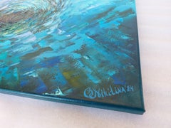 Bait Ball Sardines Oil Painting Impressionist Underwater Art