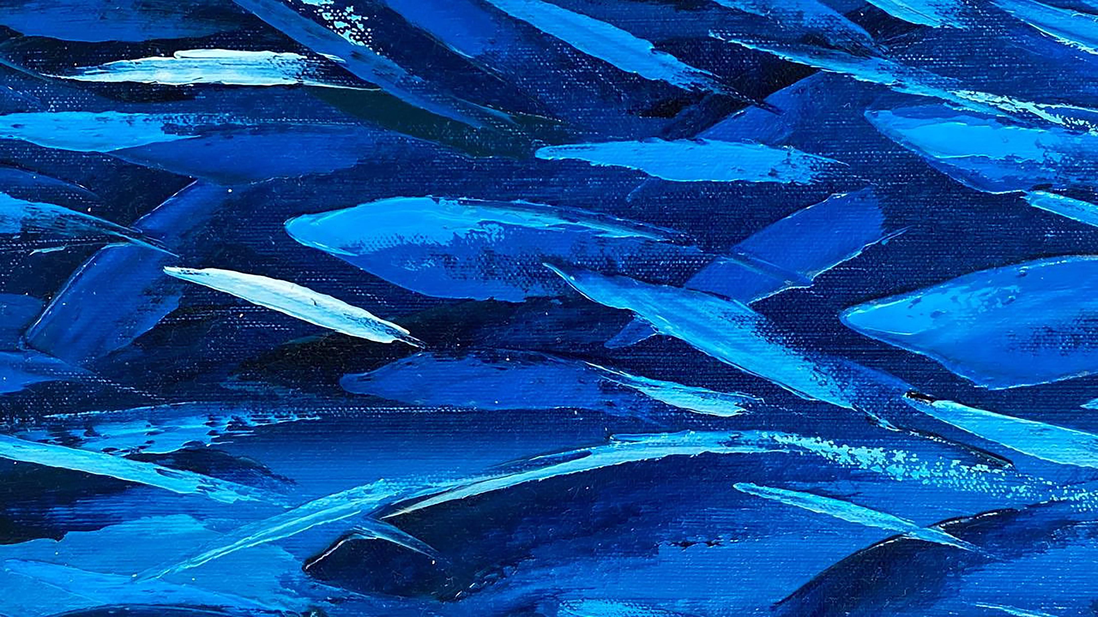 Blue Fish Painting Ocean Art  3