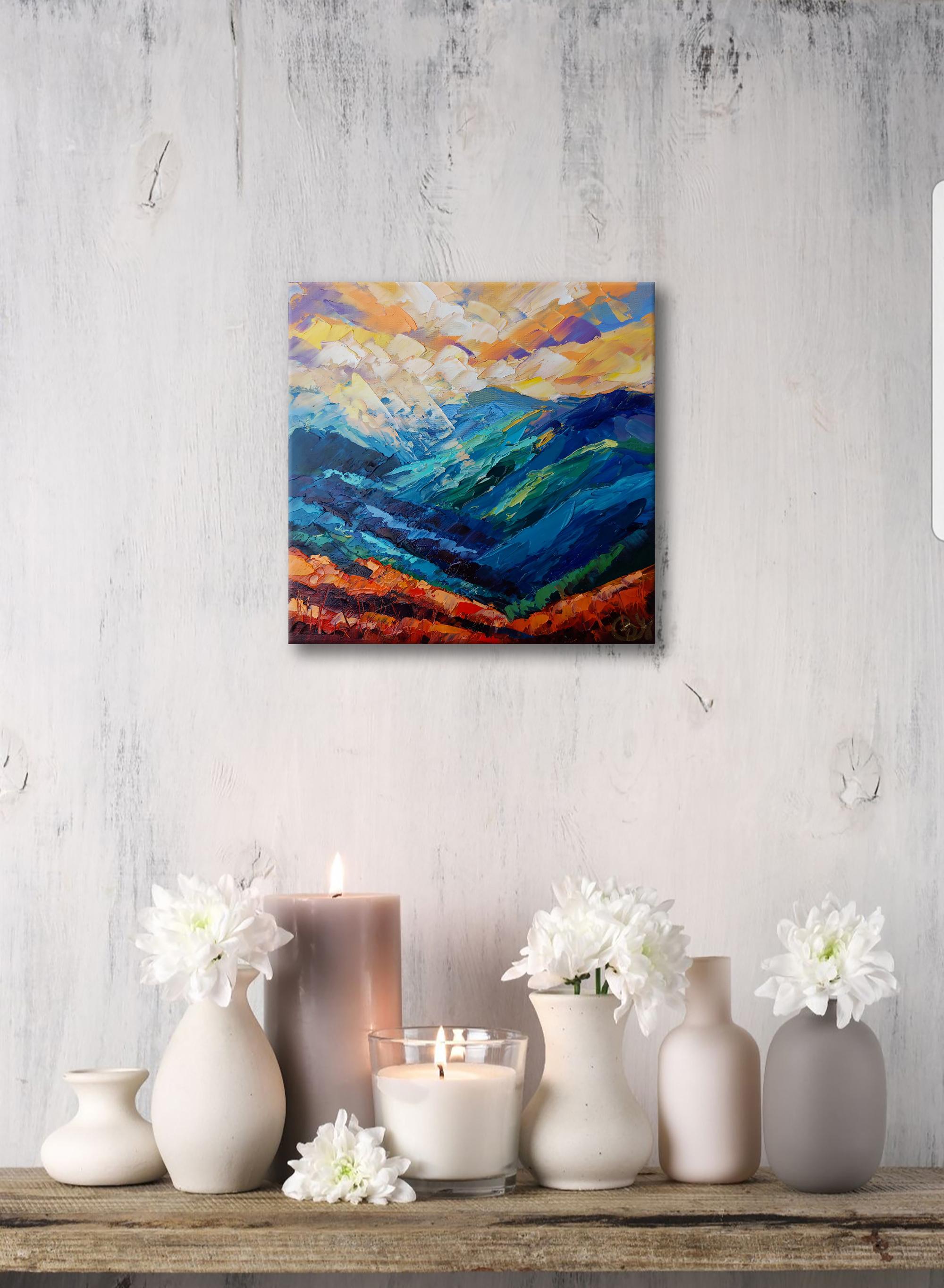 Blue Ridge Mountains Ölgemälde Landschaft (Realismus), Painting, von Olga Nikitina