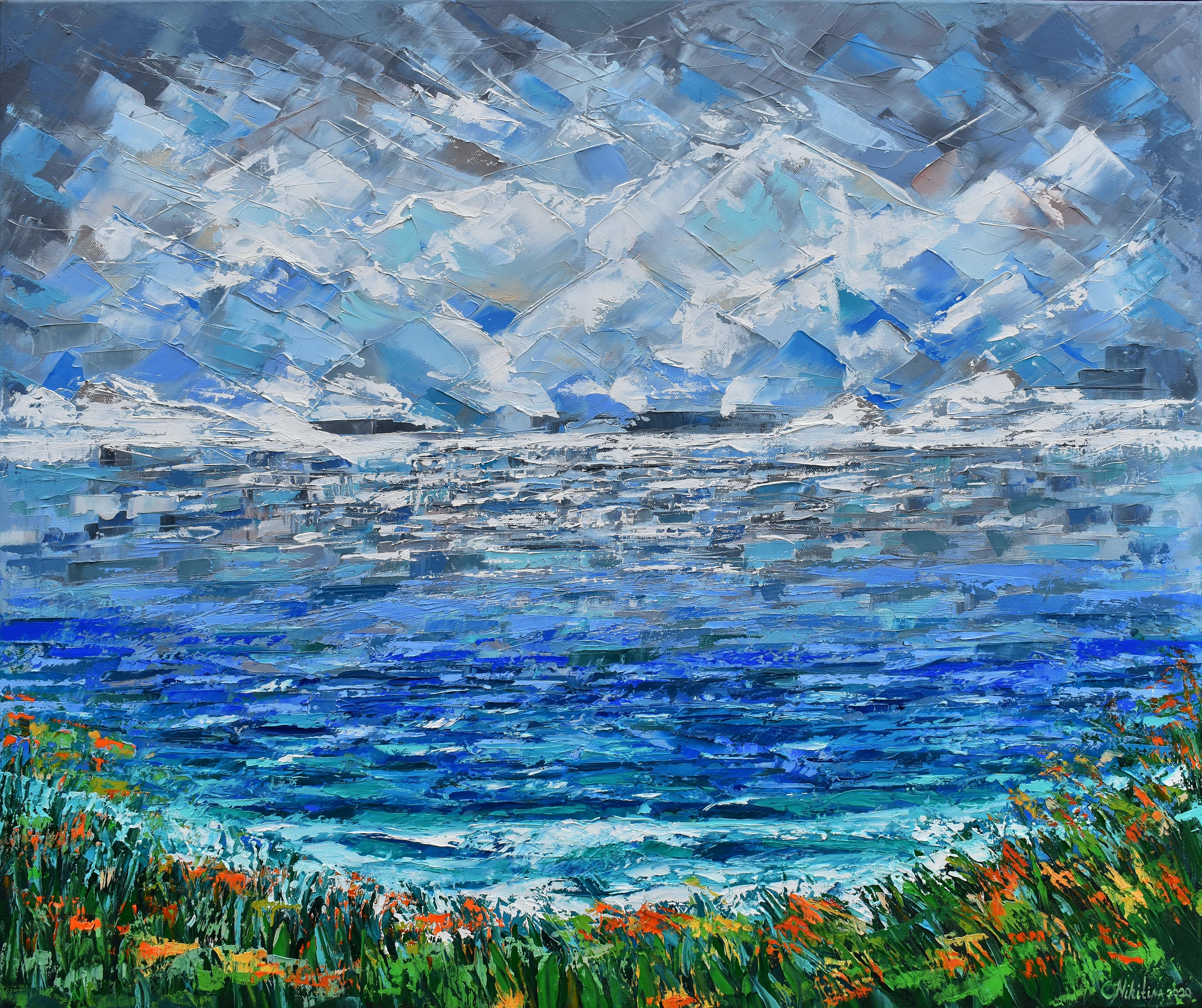 Olga Nikitina Landscape Painting – Breath of Antarctica Ölgemälde Original Kunst
