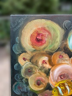 Bubbles Underwater Painting: Abstract Expressionism in Oil on Canvas