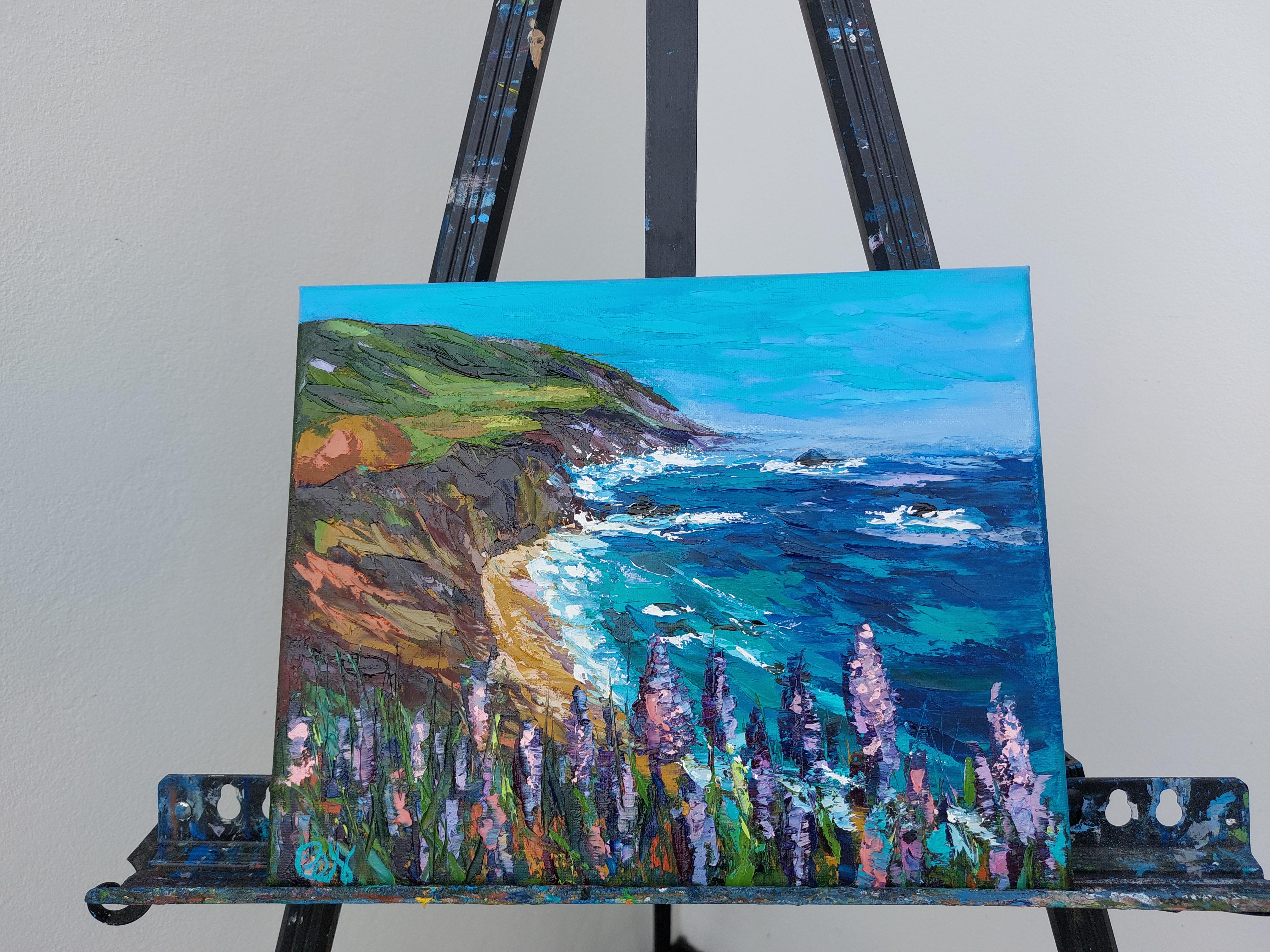 California Beach Pintura al óleo Arte original Impasto Paleta Cuchillo Arte en venta 3