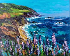 California Beach Painting Oil Original Art Impasto Palette Knife Art