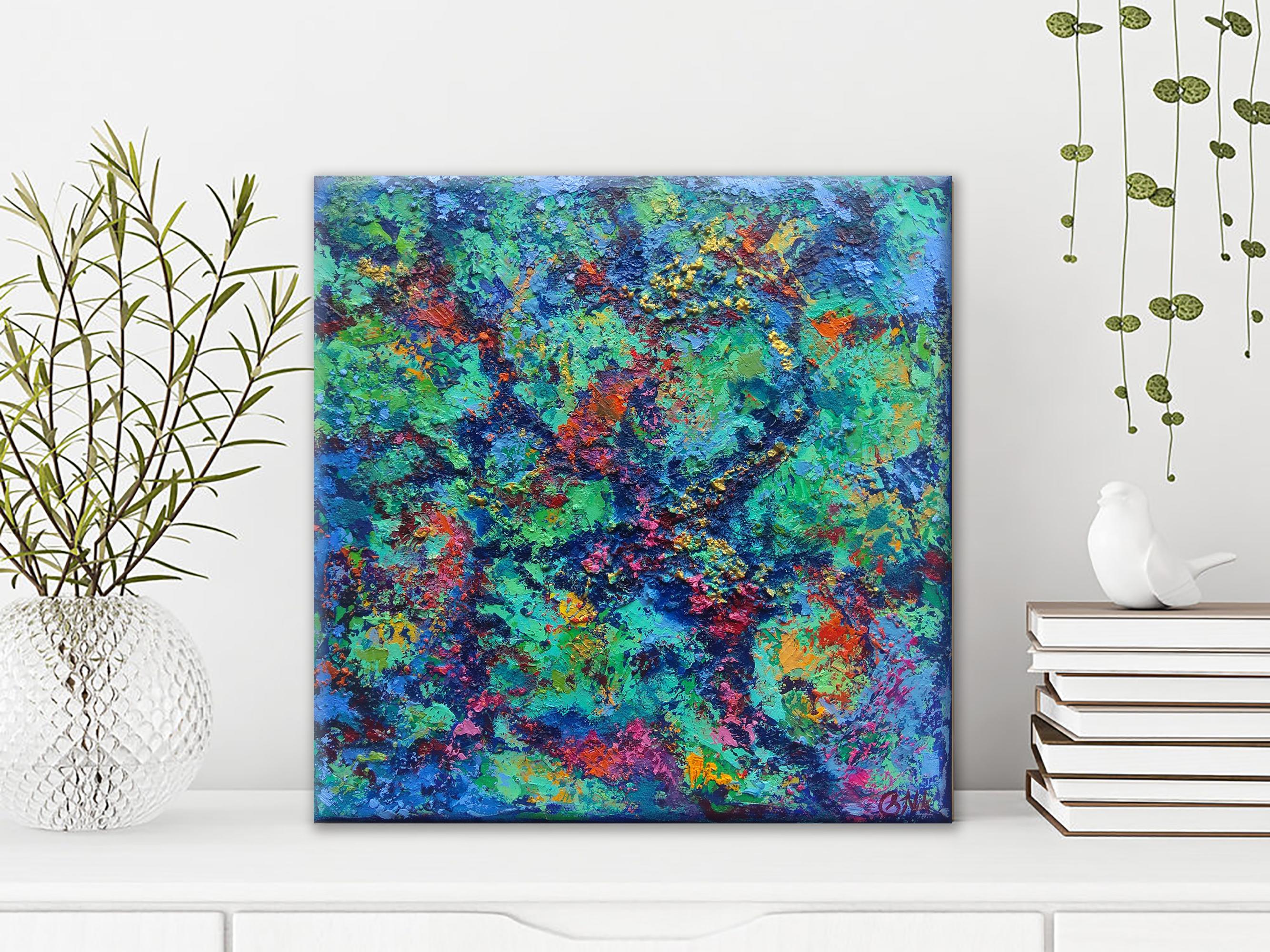 Textured Oil Painting - Abstract Coral Reef

Description: Immerse yourself in the mesmerizing beauty of an underwater world with this stunning textured oil painting by artist Olga Nikitina. Created using sand to add texture, this artwork depicts a