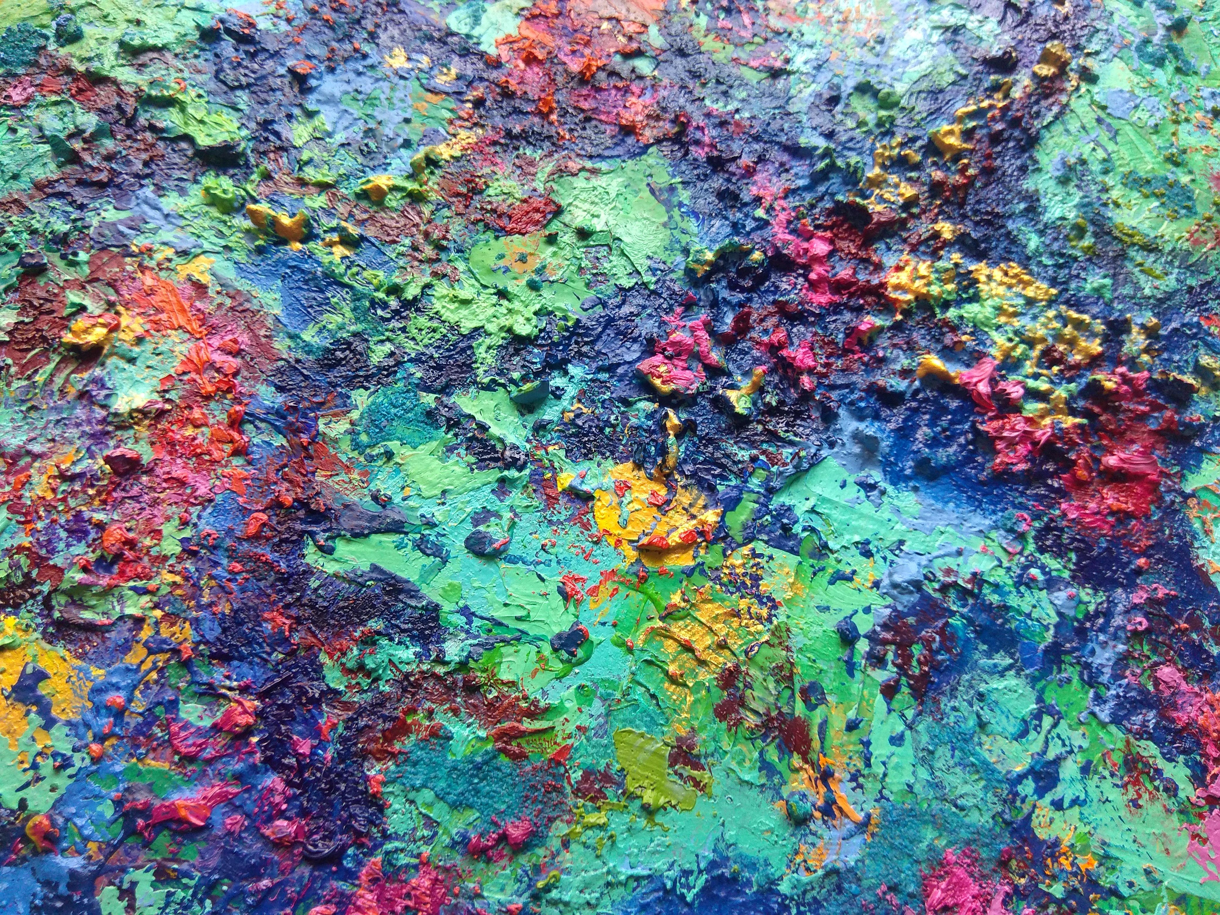 Caribbean Coral Reef Textured Painting For Sale 7