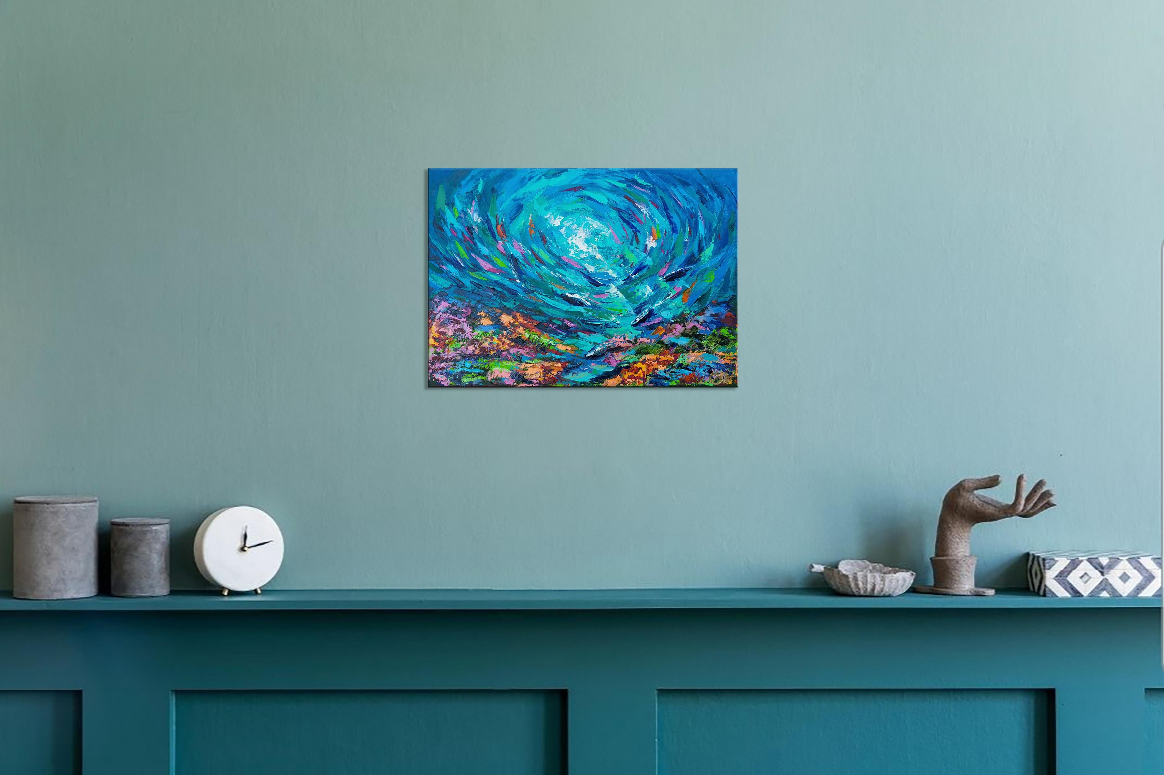 Coral Reef Fish Painting Impasto For Sale 3