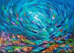 Coral Reef Fish Painting Impasto