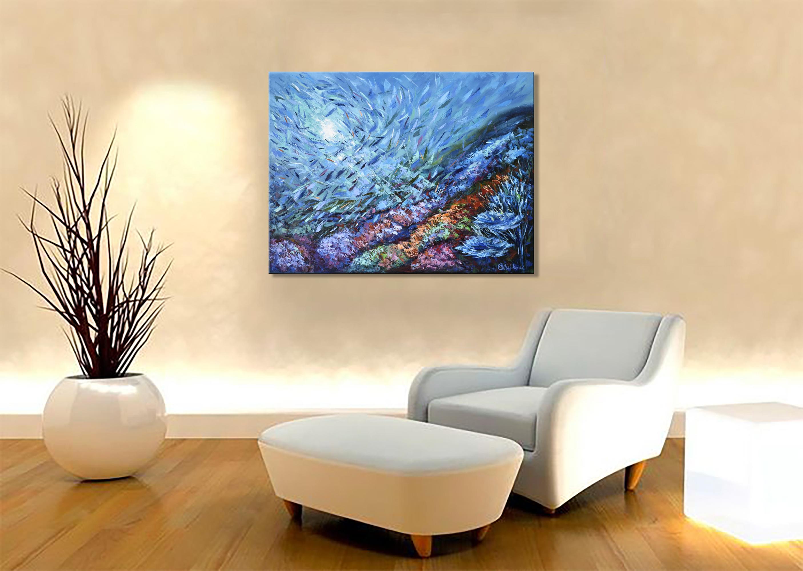 Coral Reef Painting Ocean Art Underwater Seascape Original Painting For Sale 11