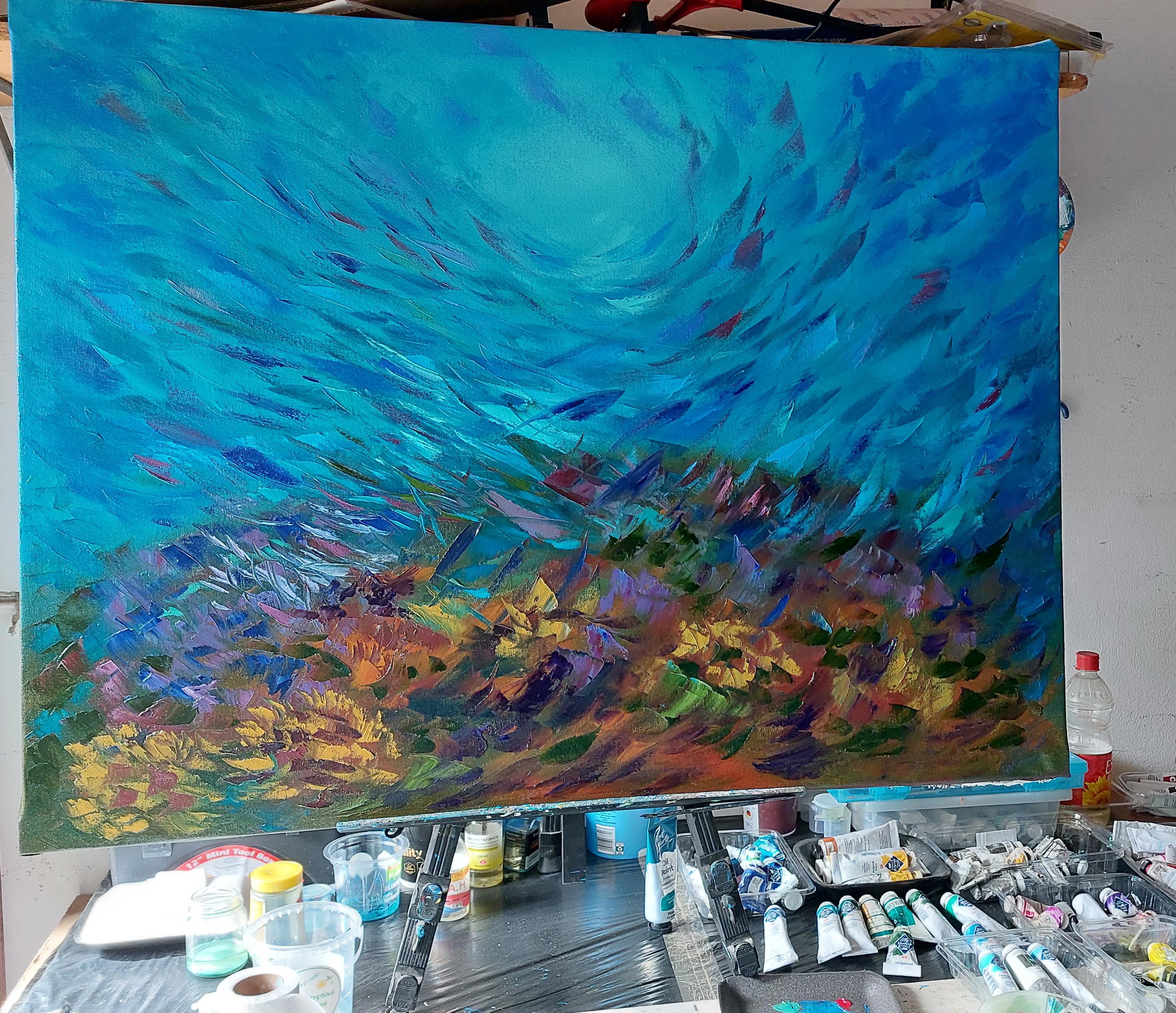 Coral Reef Painting Ocean Arts Underwater Seascape Original Painting 2