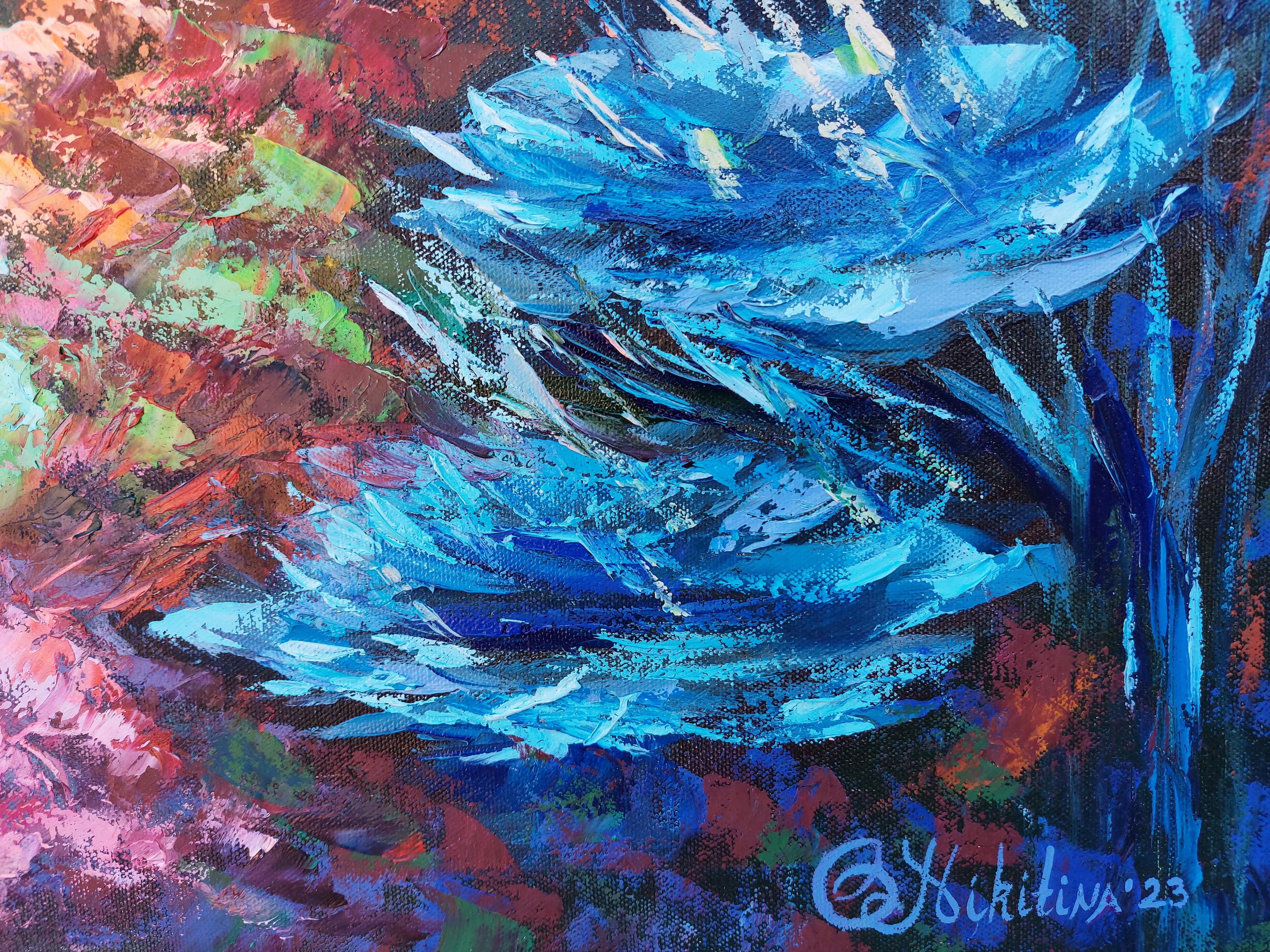 Korallen-Reef-Gemälde Meereskunst Unterwasser- Meereslandschaft Original Gemälde im Angebot 5