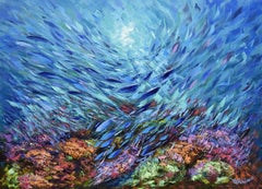 Coral Reef Painting Ocean Art Underwater Seascape Original Painting