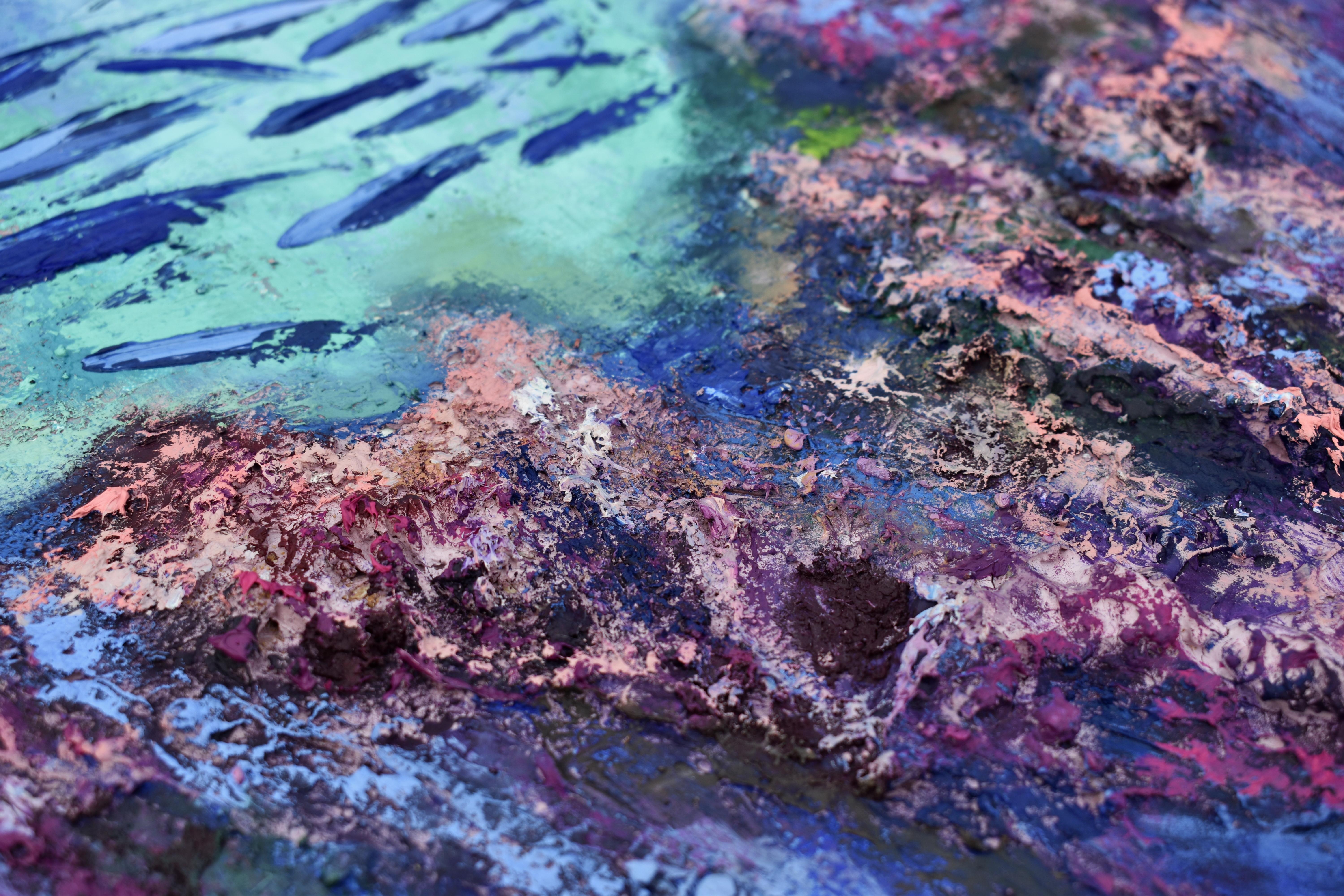 Arrecife de Coral Pintura Submarina Textura Arte Original en venta 3