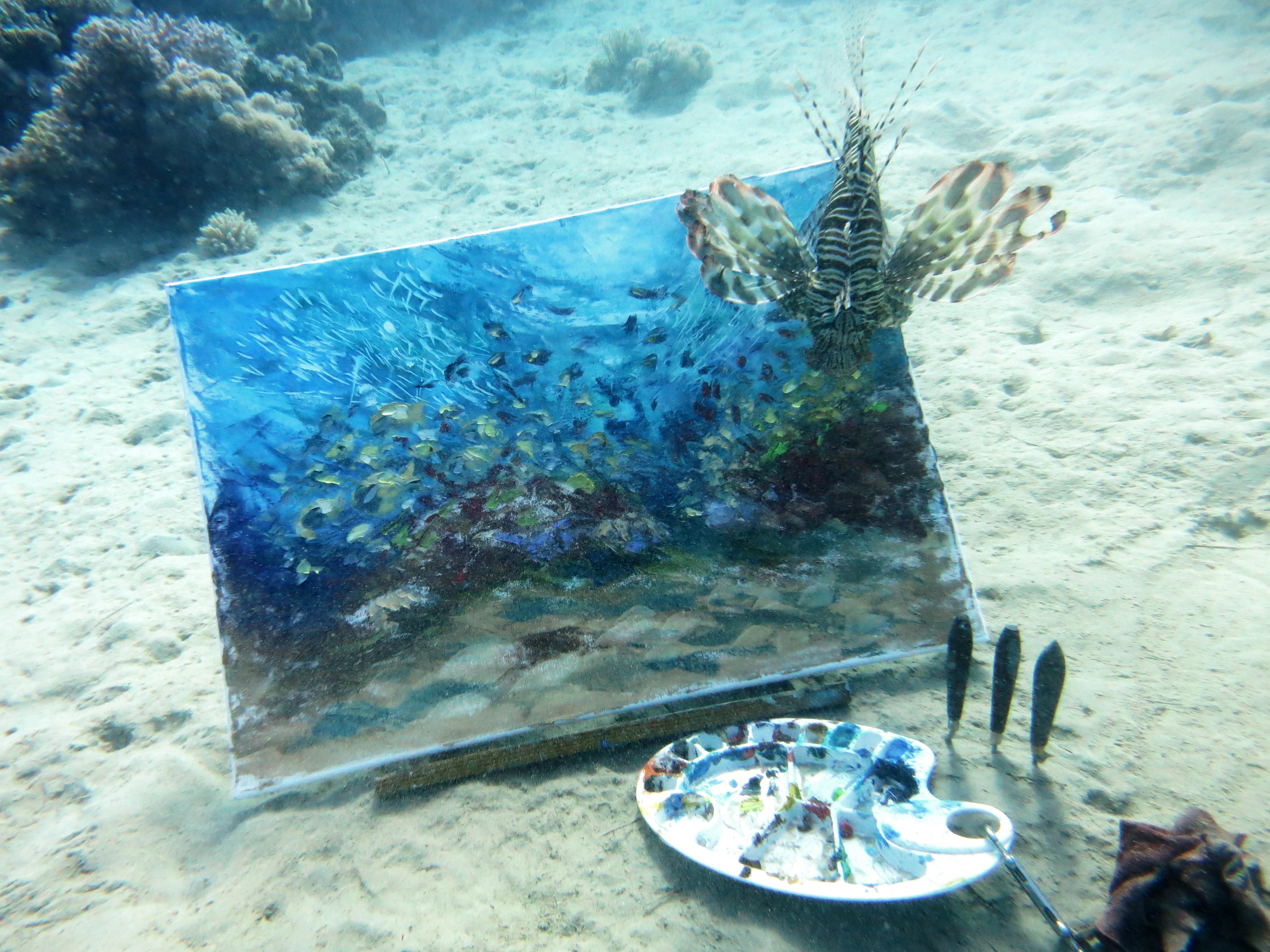 Coral Reef Underwater Painting Original Art Sea Life Artwork Ocean Art Impasto  For Sale 4