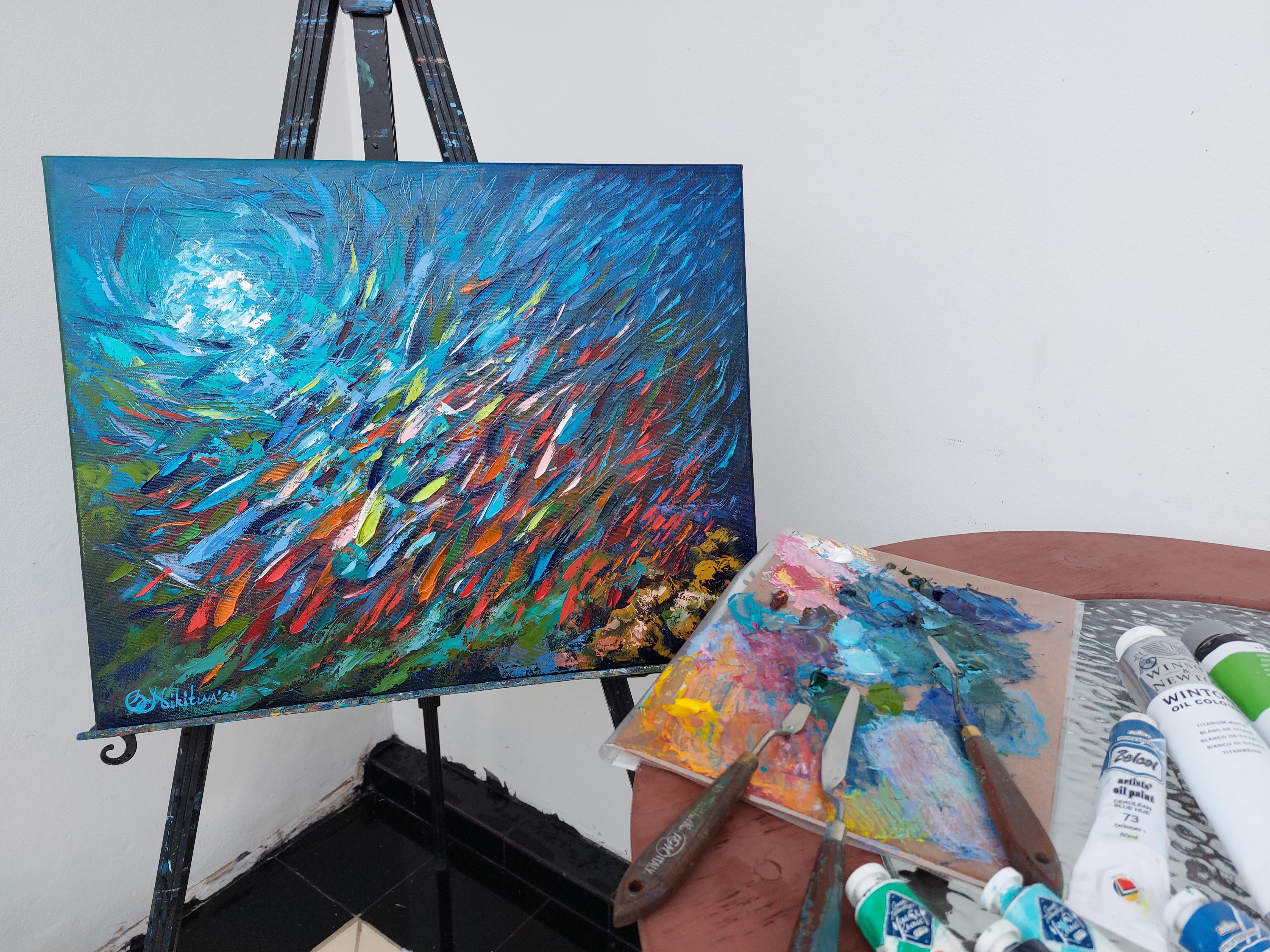 Fish Expression Oil Painting Impasto Palette Knife Art Original For Sale 5
