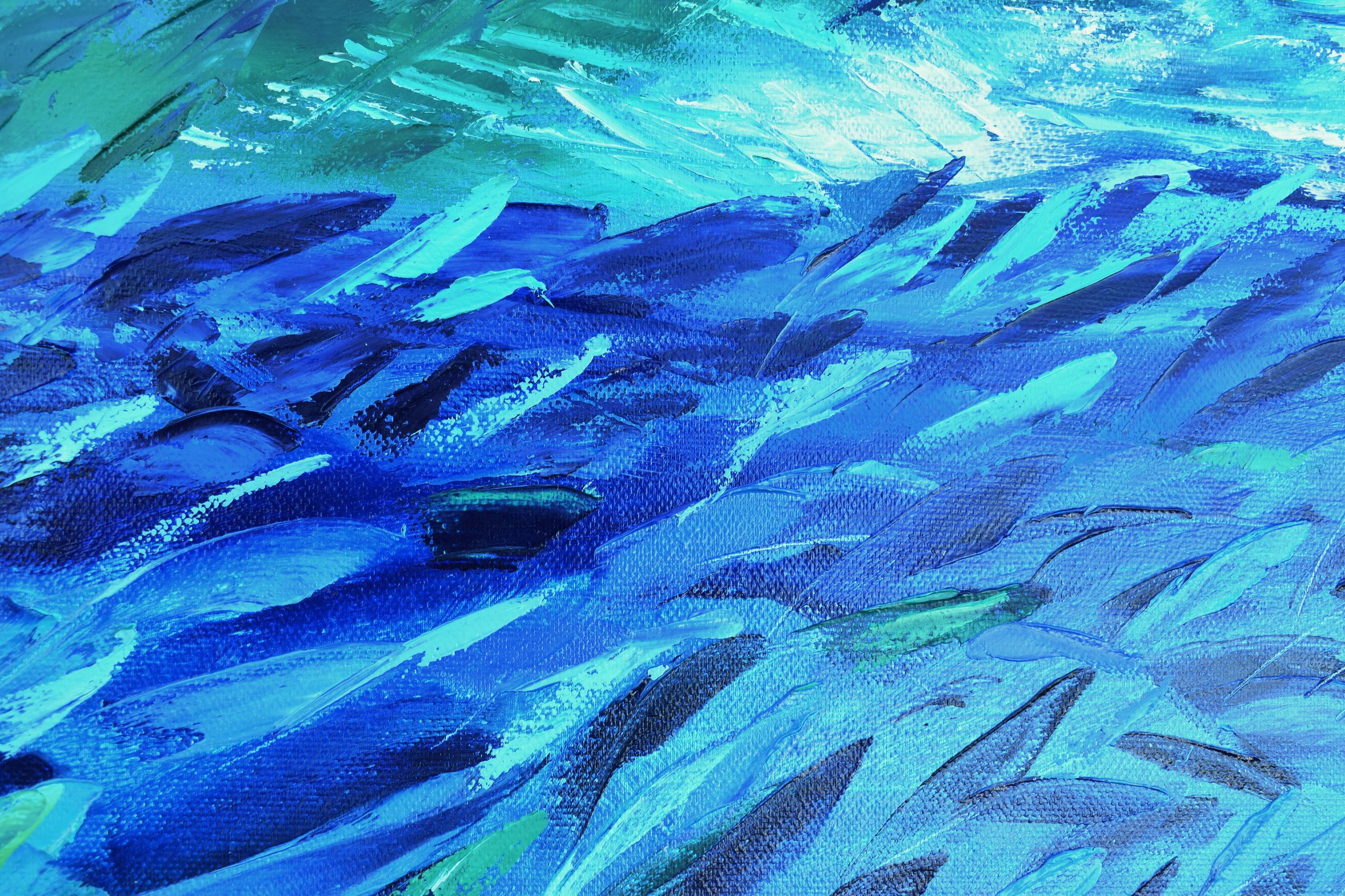 Fish Stream in Waves original oil painting by Olga Nikitina

Title: Fish in Waves
Size: 24x36 inches
Materials: cotton canvas, stretched on wooden frame, READY to HANG
Shipping:  gallery standards packaging, courier shipping with tracking number.


