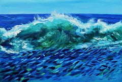 Peces en las olas Arte oceánico