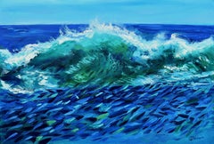 Used Fish in Waves Ocean Art