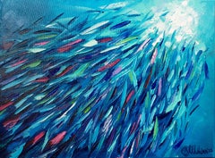 Fish Painting Underwater Original Art 12 by 16"