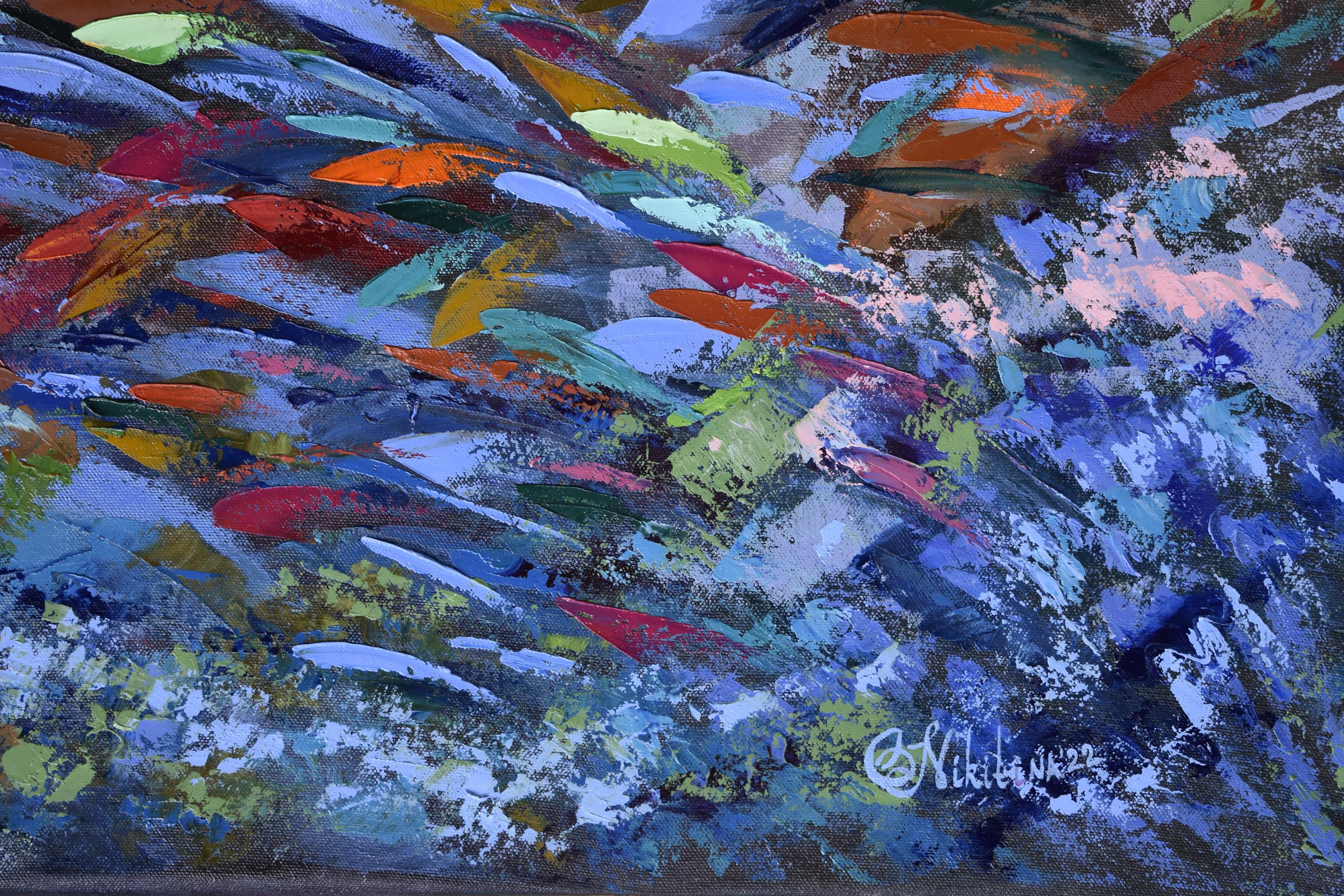 Peinture de poissons du récif corallien sous-marin - Painting de Olga Nikitina