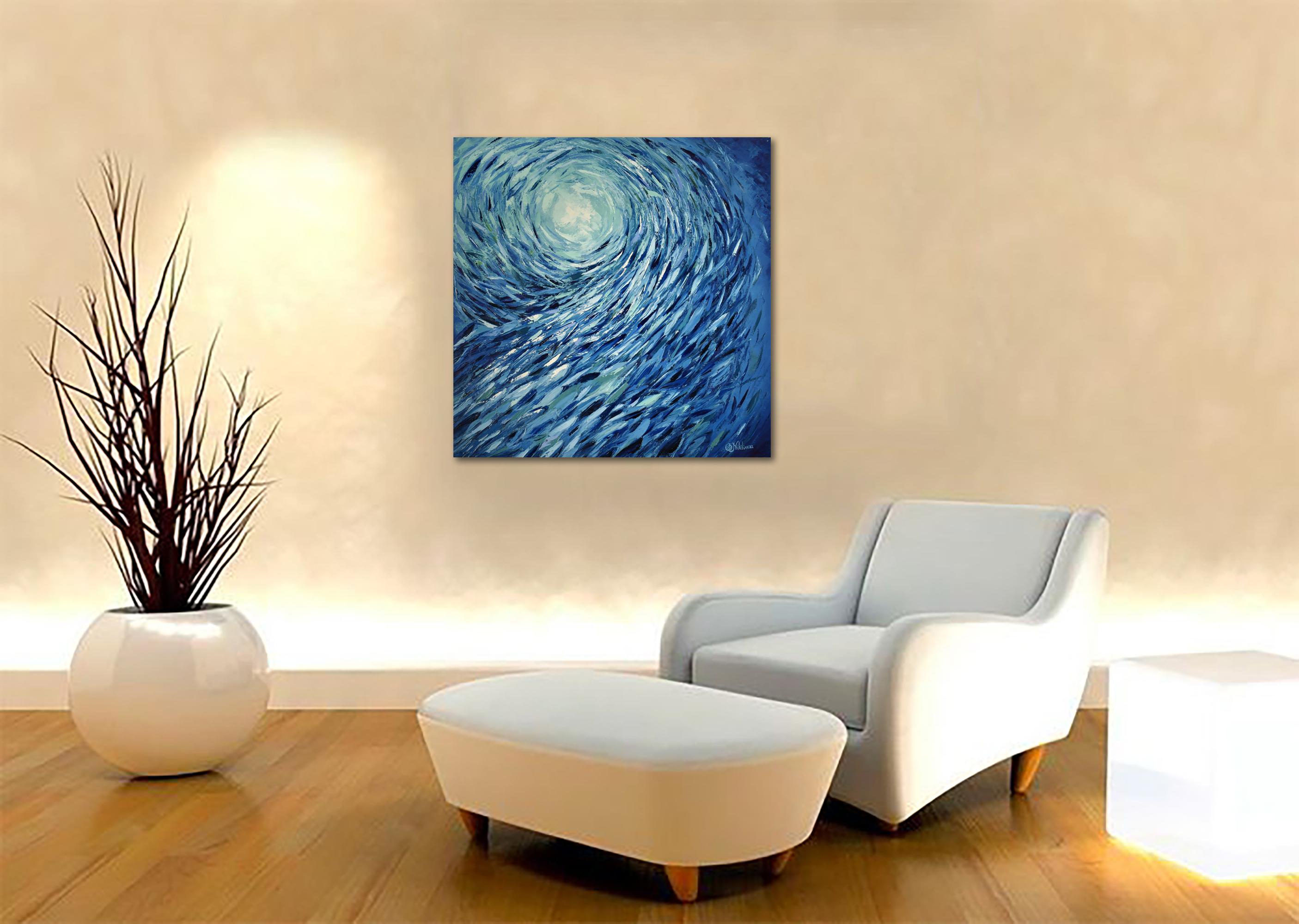 Fisch-Whirlpool Sardines unter Wasser-Kunst Ozean-Kunst Ozean  im Angebot 1