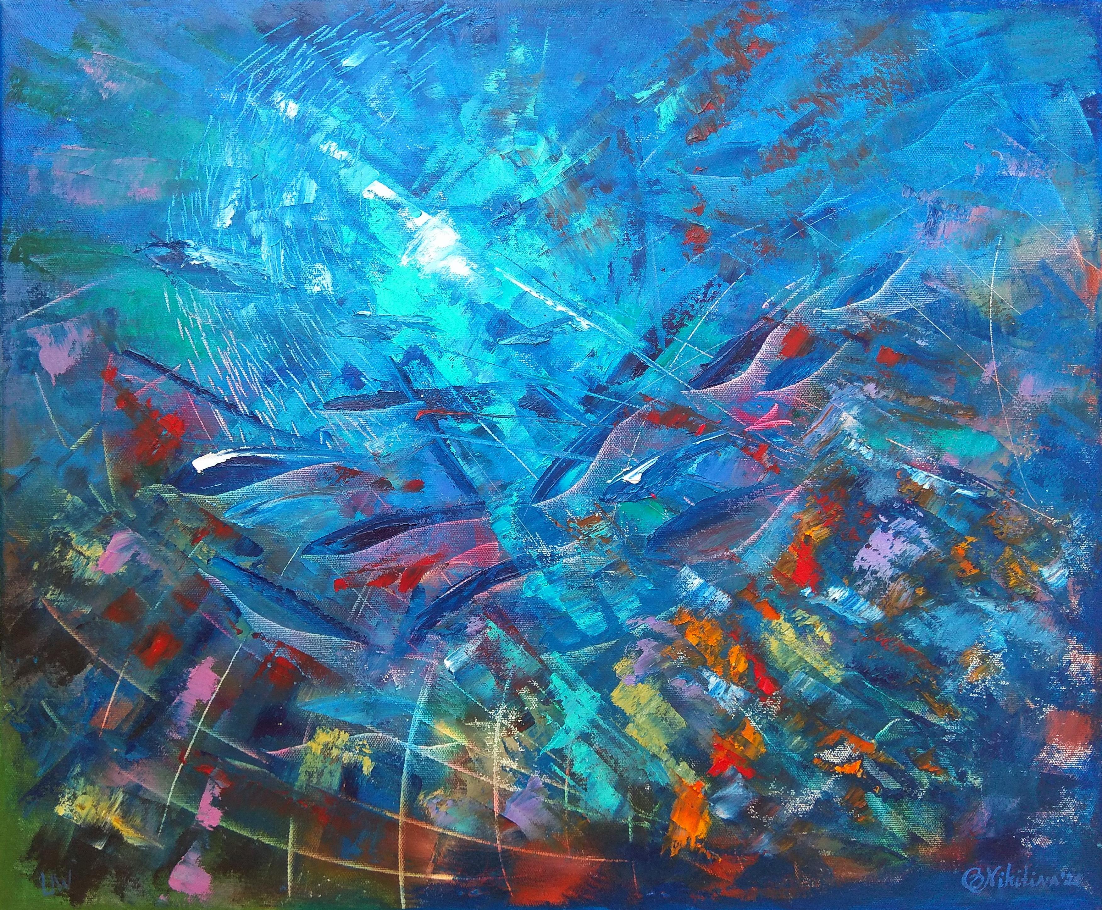 abstract underwater painting