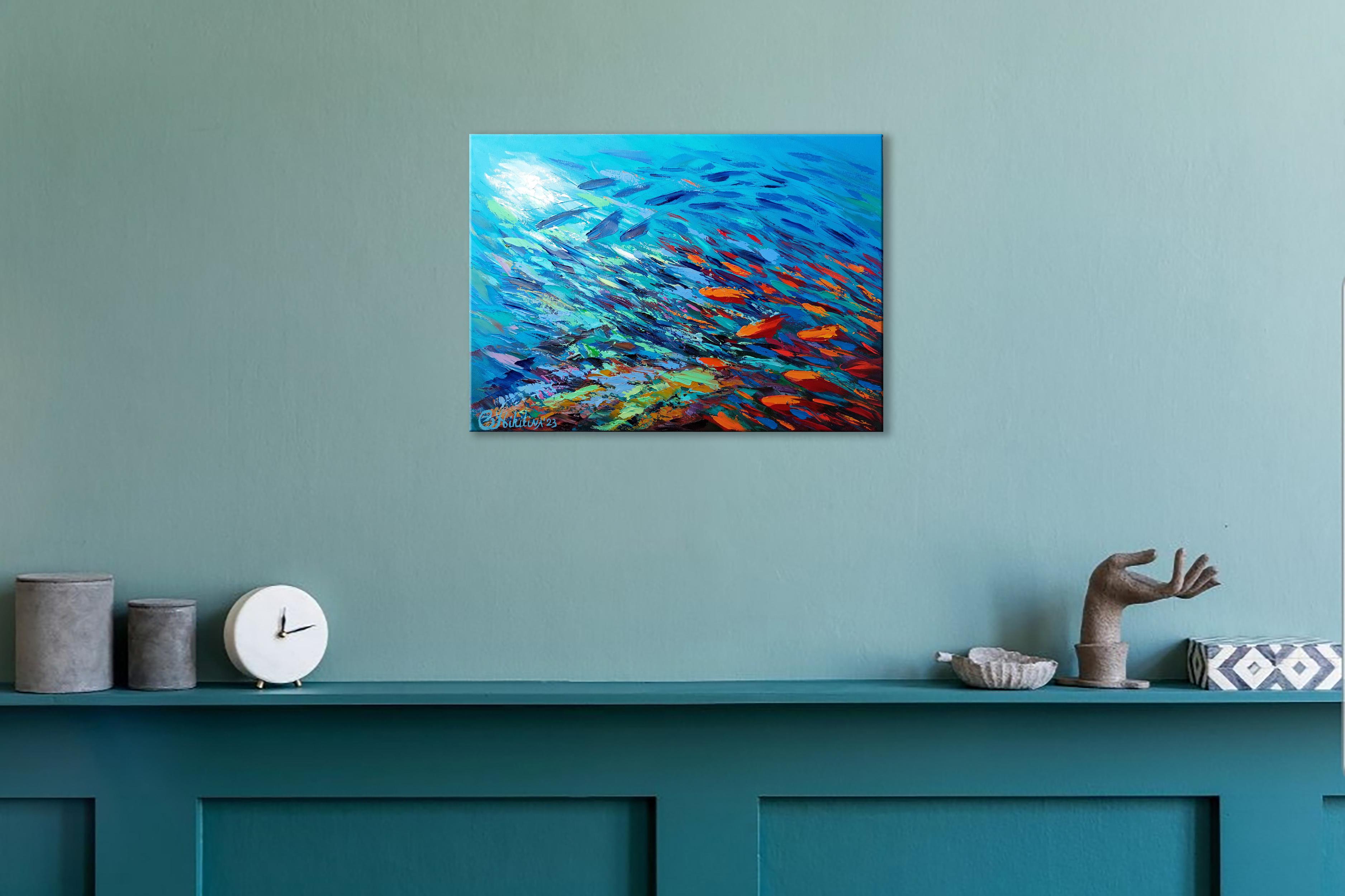 Hawaii Coral Reef - Impressionist Painting by Olga Nikitina