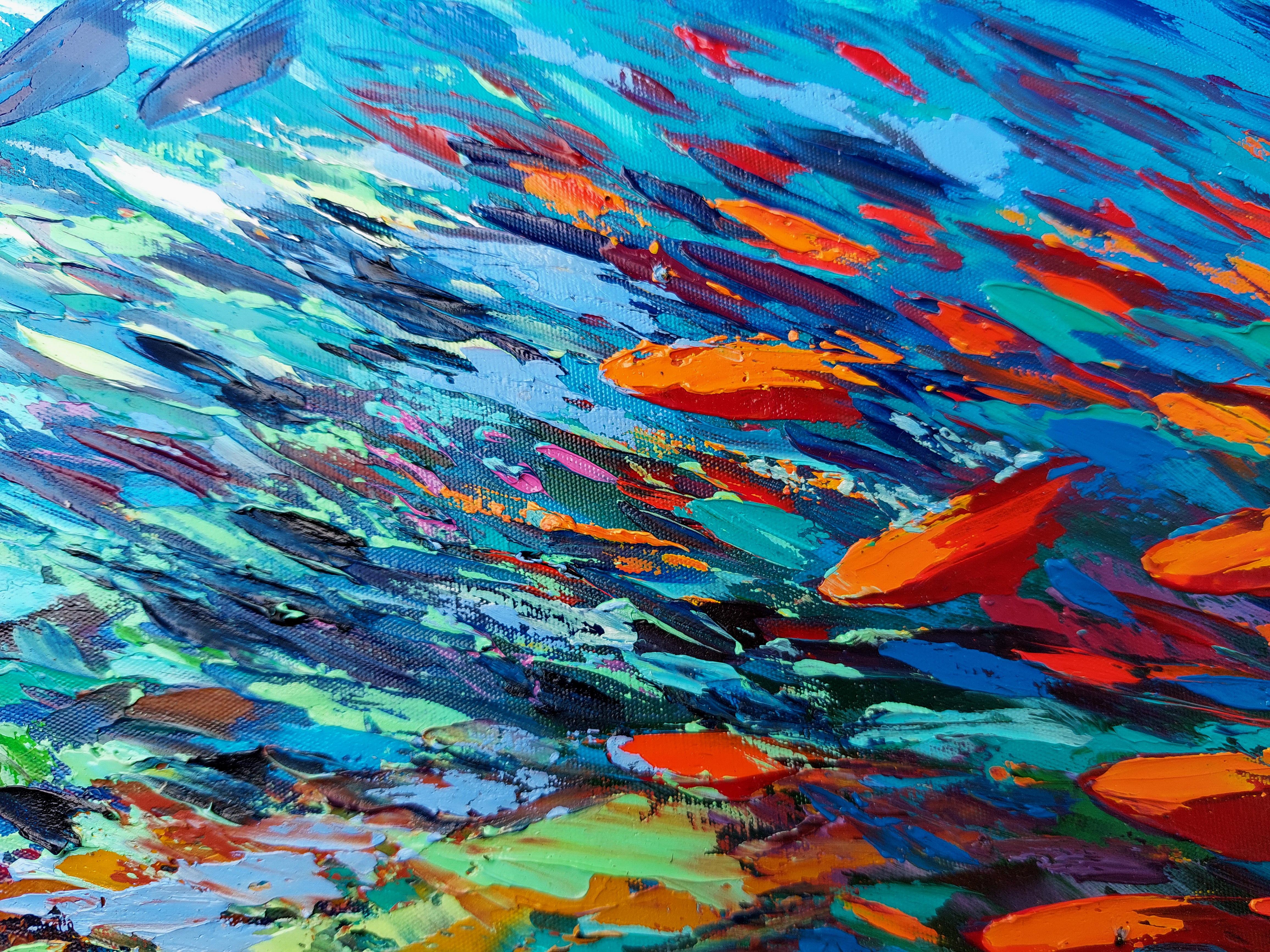 * Title: Hawaii Coral Reef
* Size: 12 x 8 inches
* Materials: oil, stretched canvas, palette knife
* Shipping: gallery standards packaging, express shipping
Bright abstract seascape painting will be a good addition to your original oil painting